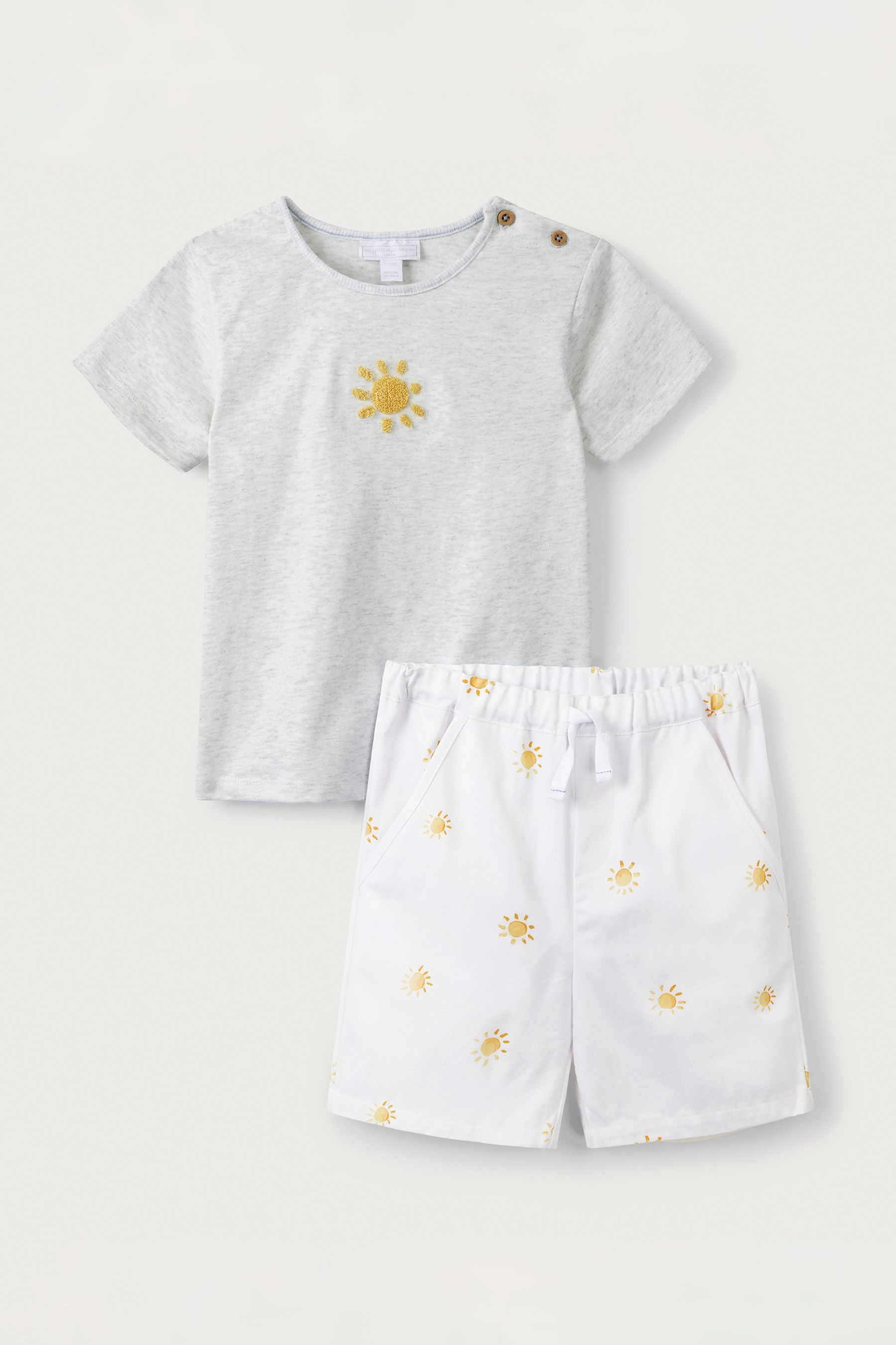 The White Company White Sunshine T-Shirt And Shorts Set