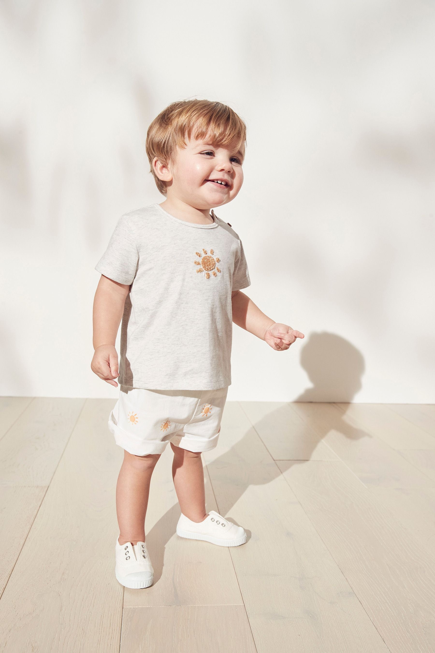 The White Company White Sunshine T-Shirt And Shorts Set