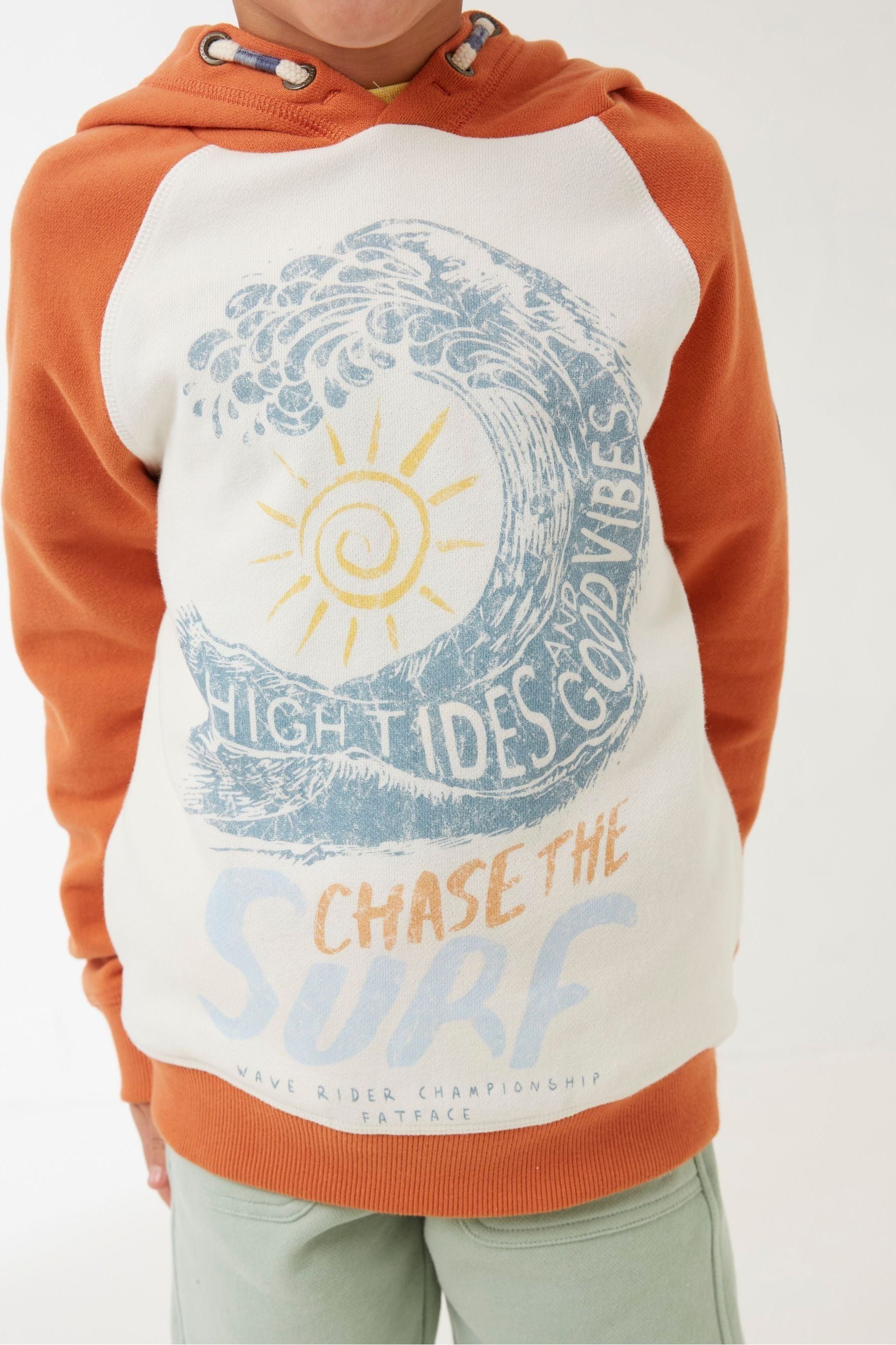 FatFace Orange Chase The Surf Popover Hoodie