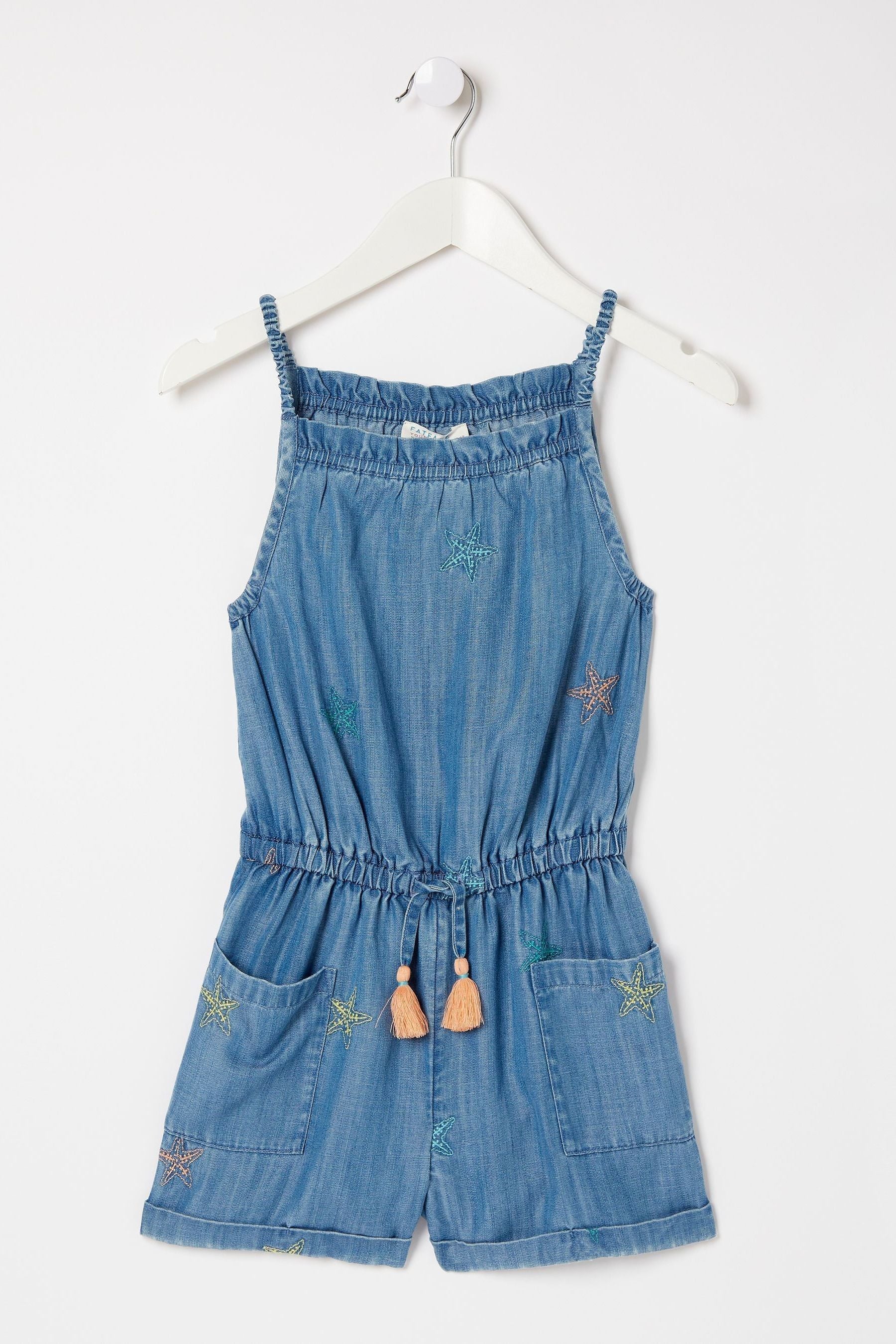 FatFace Blue Kari Star Playsuit