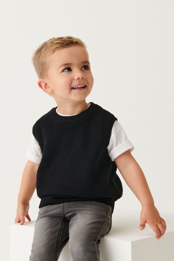 Black Knitted Tank Jumper (3mths-7yrs)