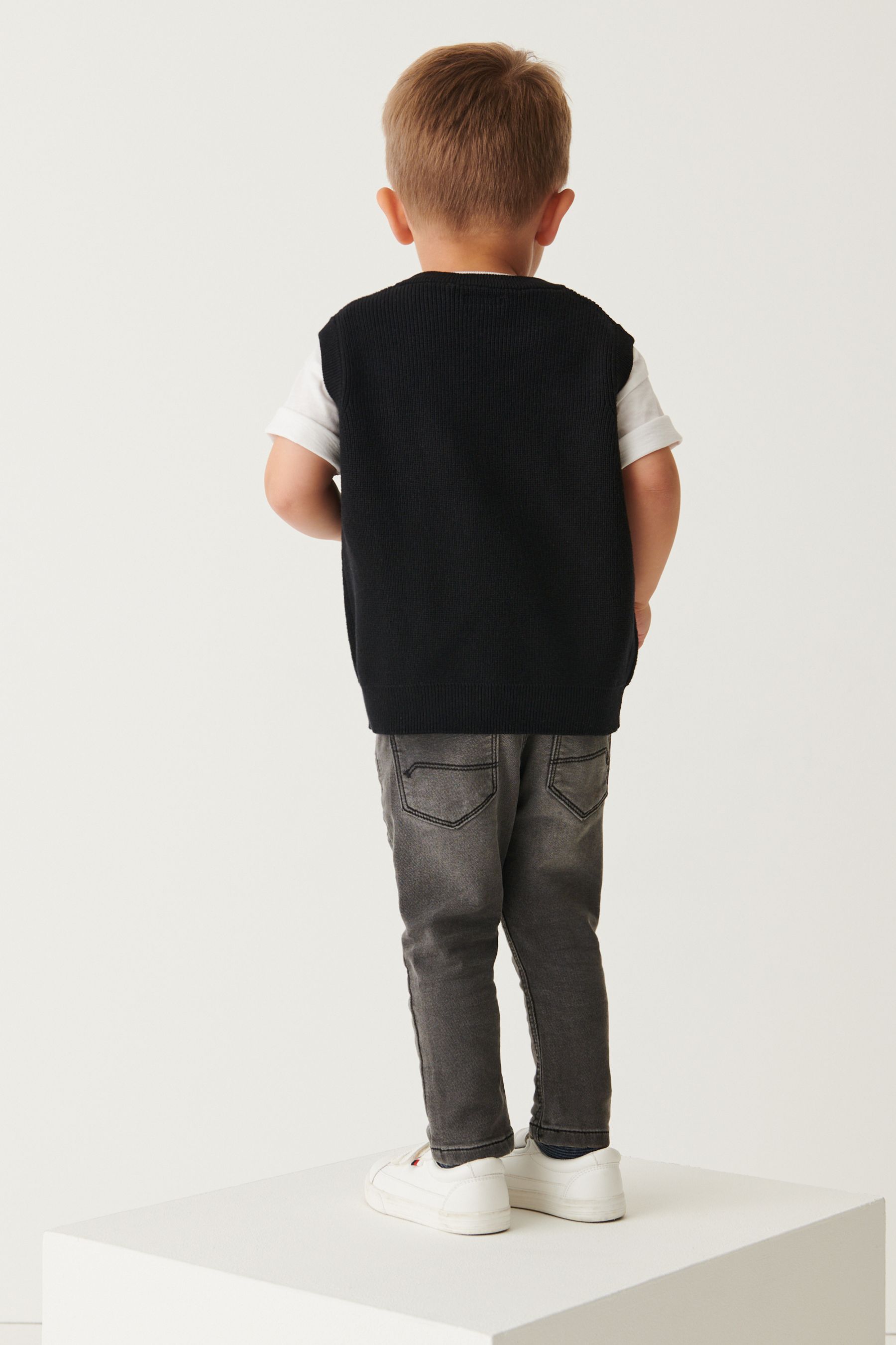 Black Knitted Tank Jumper (3mths-7yrs)