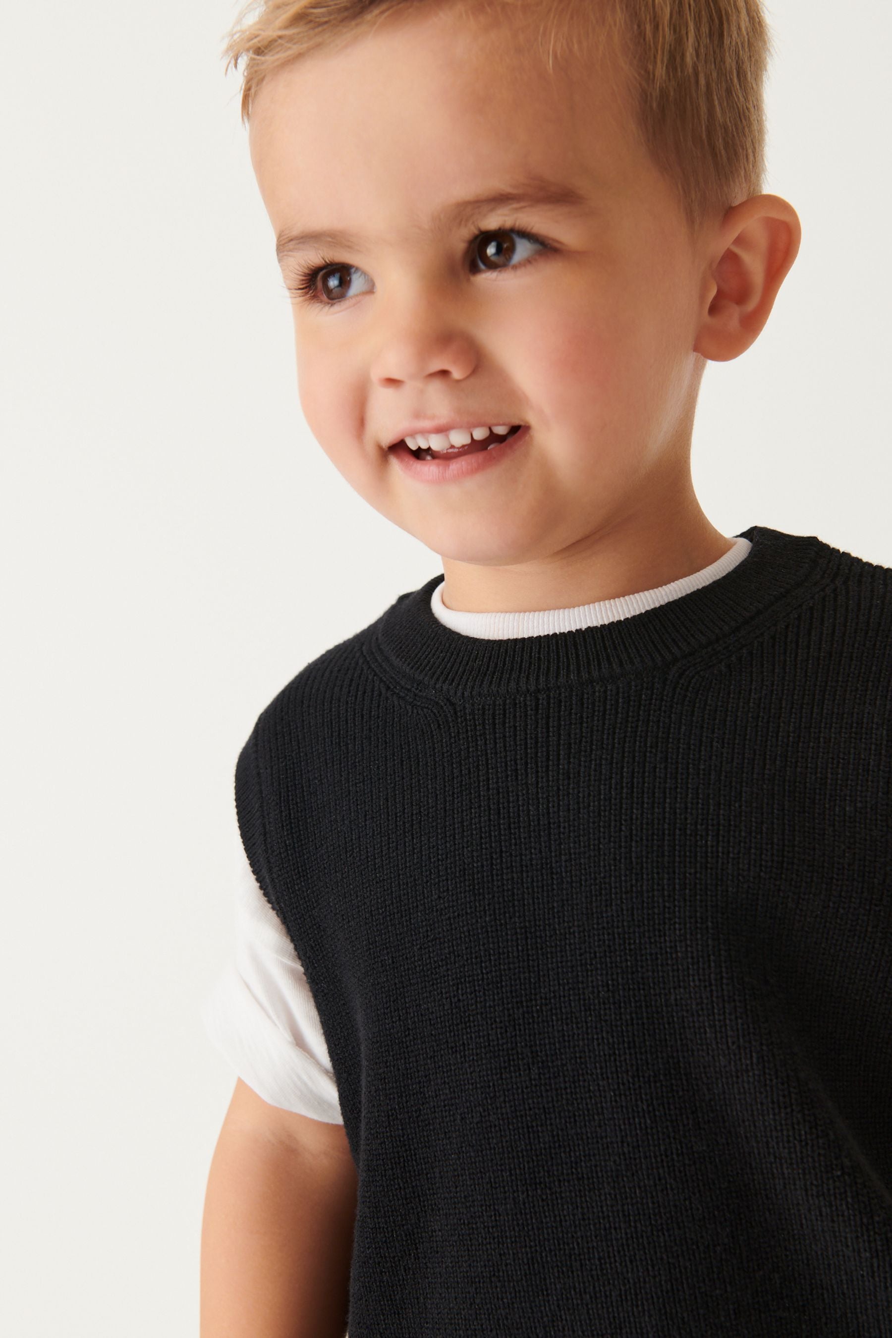 Black Knitted Tank Jumper (3mths-7yrs)