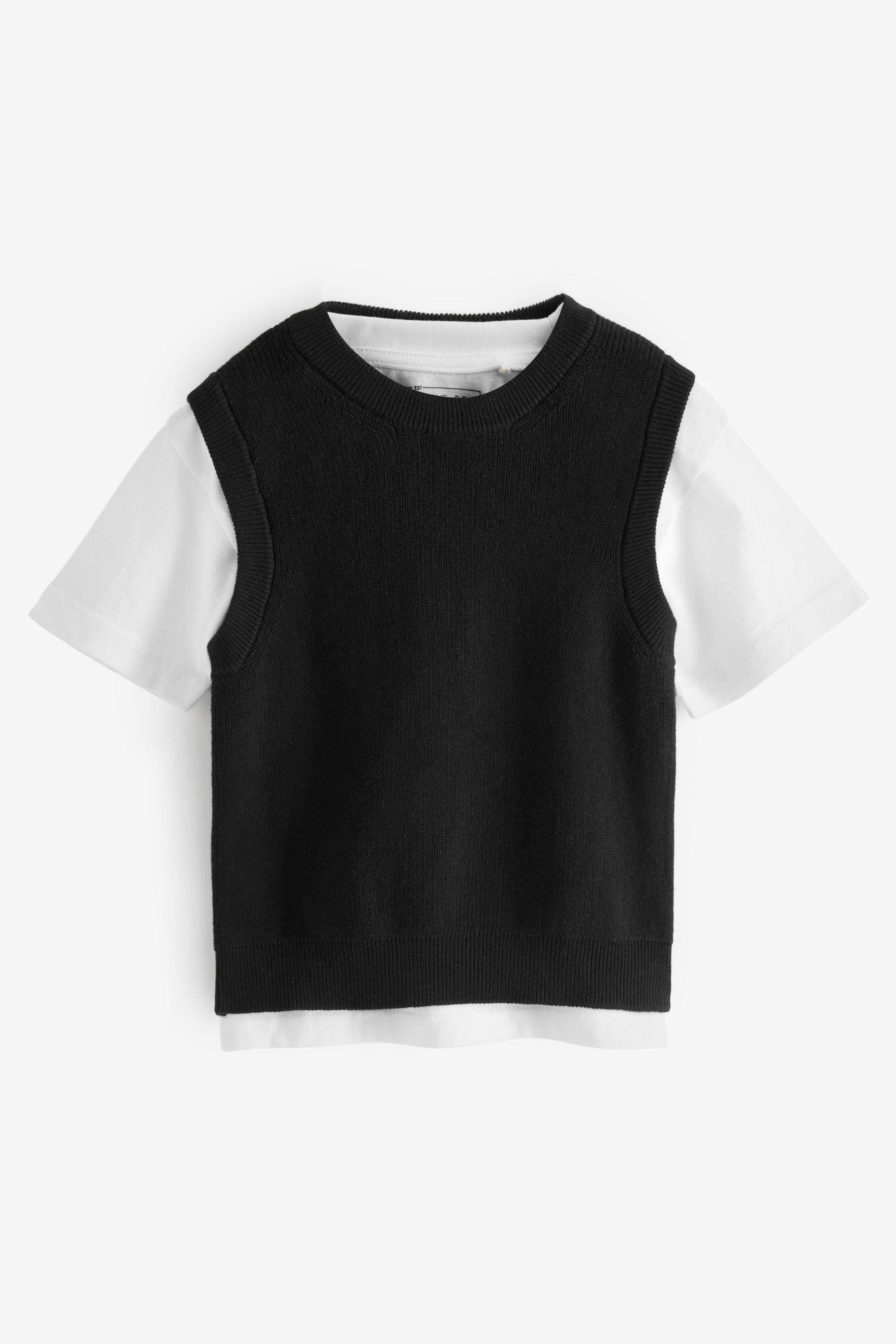 Black Knitted Tank Jumper (3mths-7yrs)