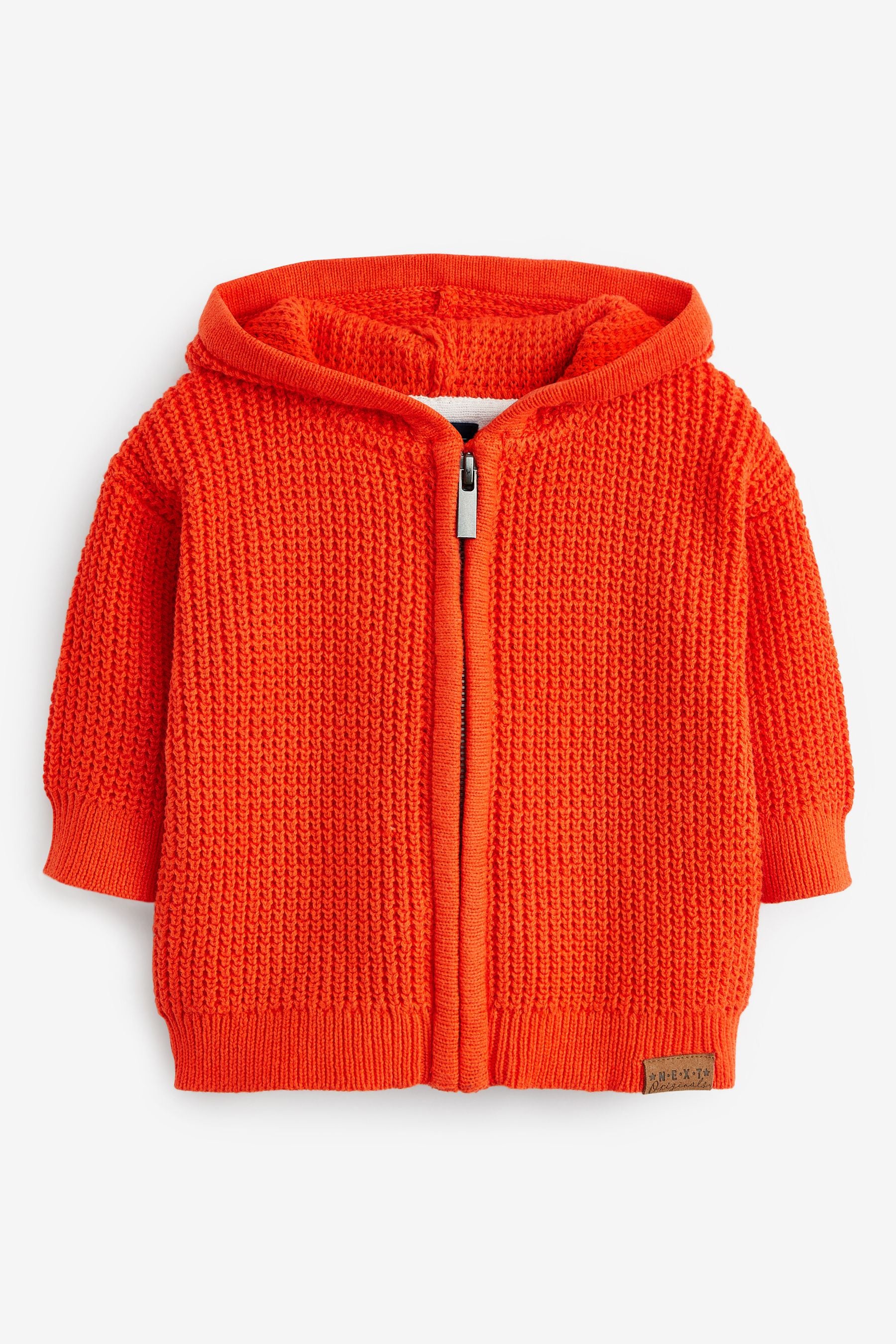 Orange Knitted Zip Through Hoodie (3mths-7yrs)