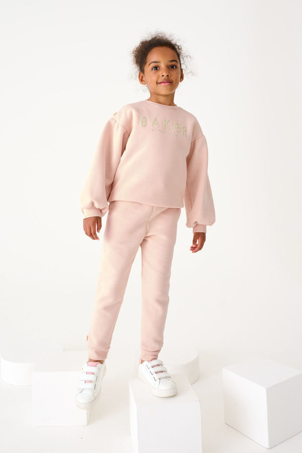 Pink Baker by Ted Baker (0-6yrs) Bow Sweater and Joggers Set