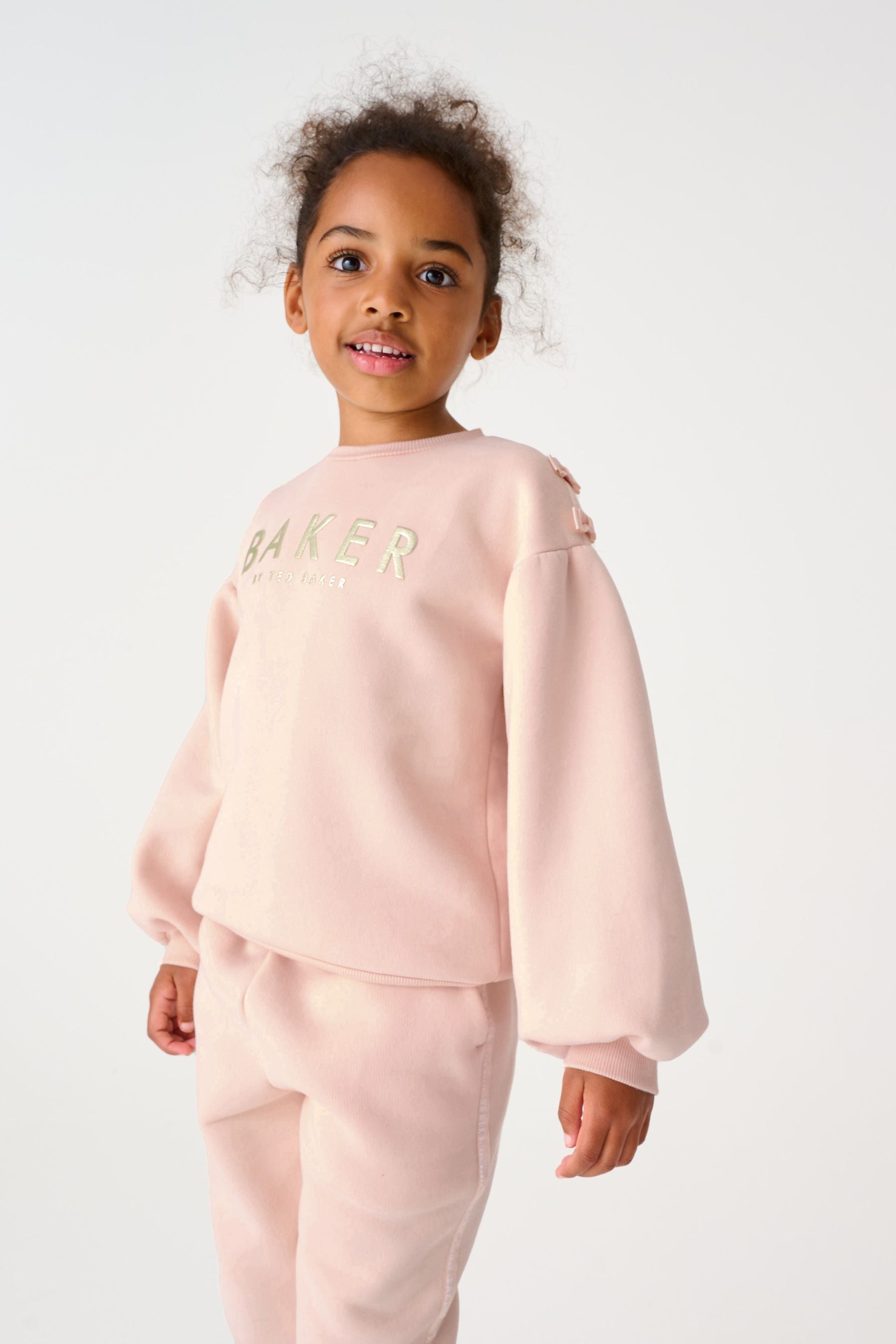 Pink Baker by Ted Baker (0-6yrs) Bow Sweater and Joggers Set