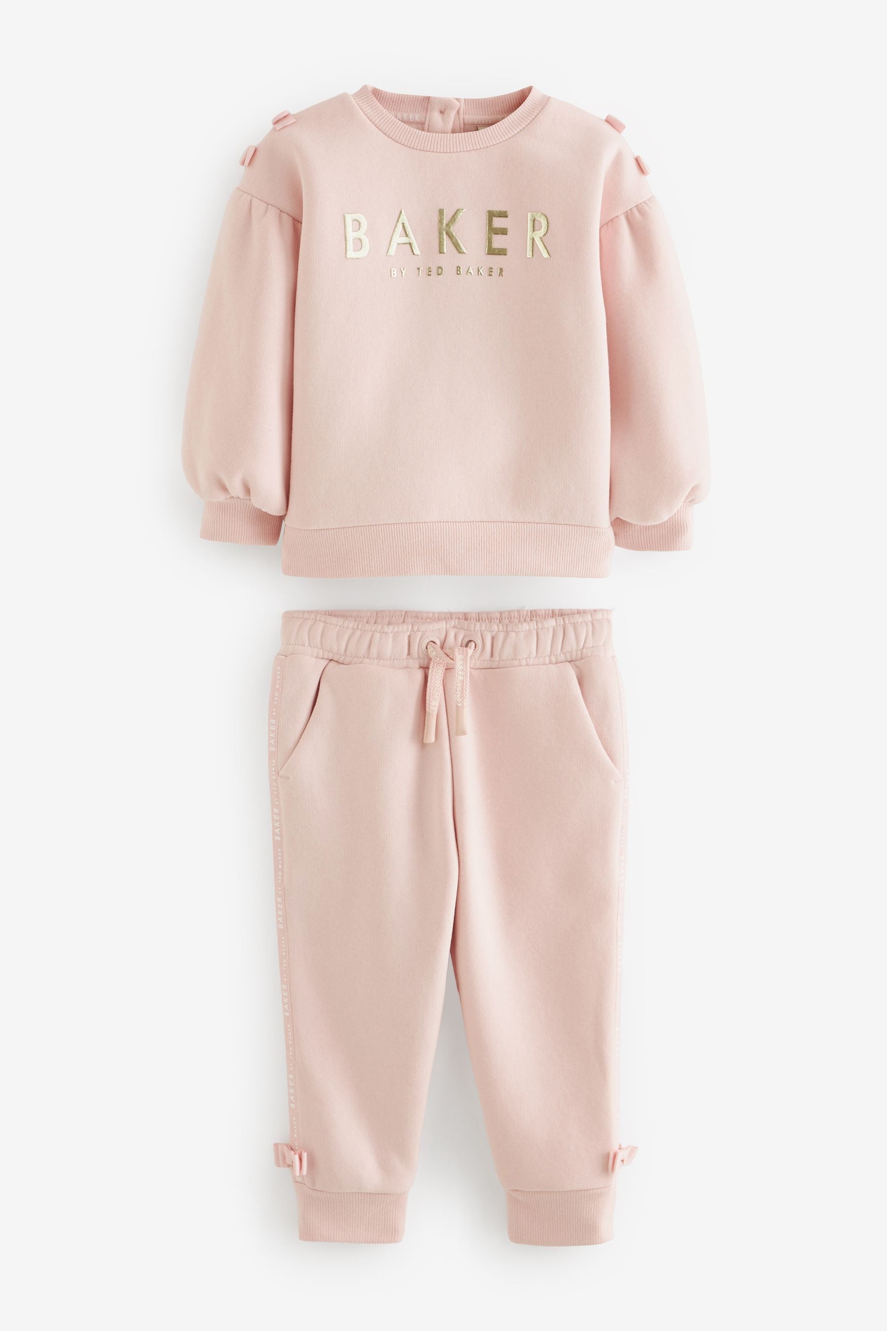 Pink Baker by Ted Baker (0-6yrs) Bow Sweater and Joggers Set