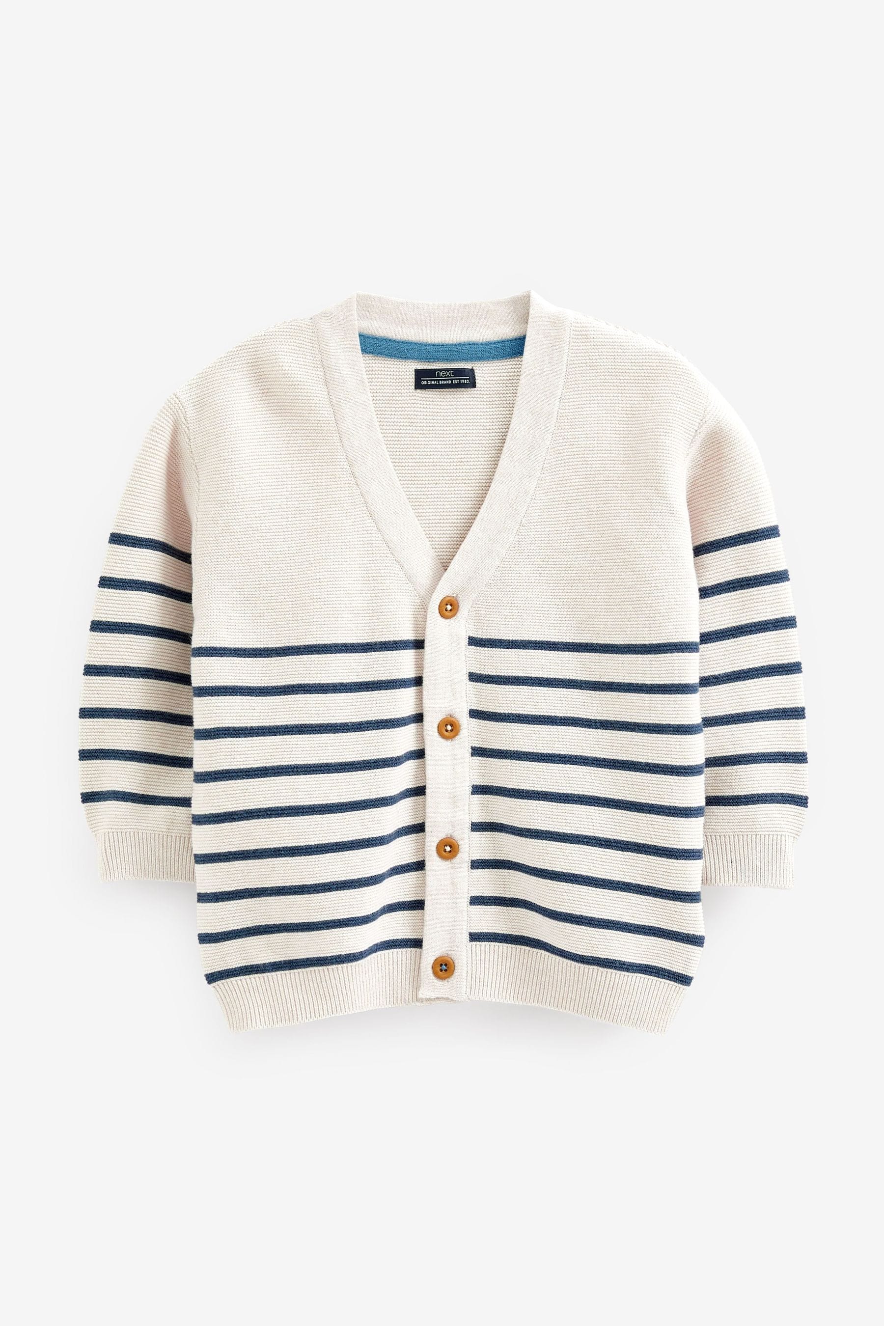 Ecru Stripe Button Through Cardigan (3mths-7yrs)