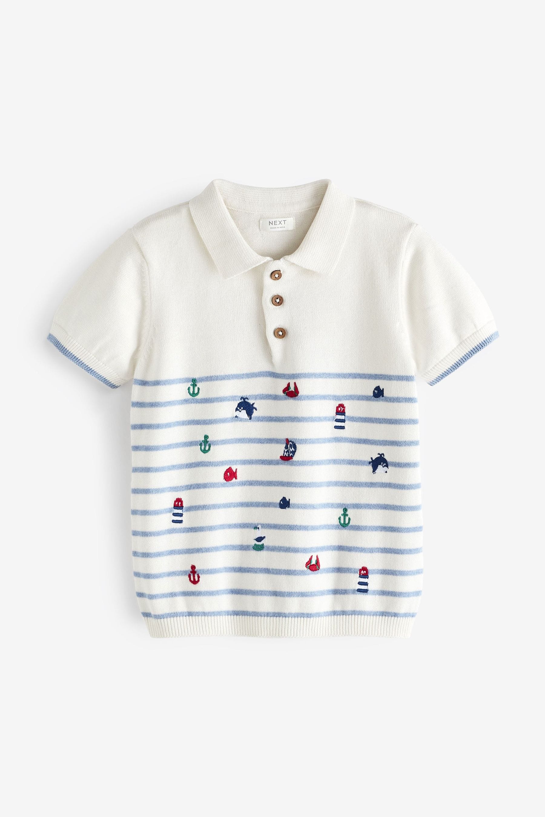 Grey Stripe Short Sleeve Patterned Polo (3mths-7yrs)