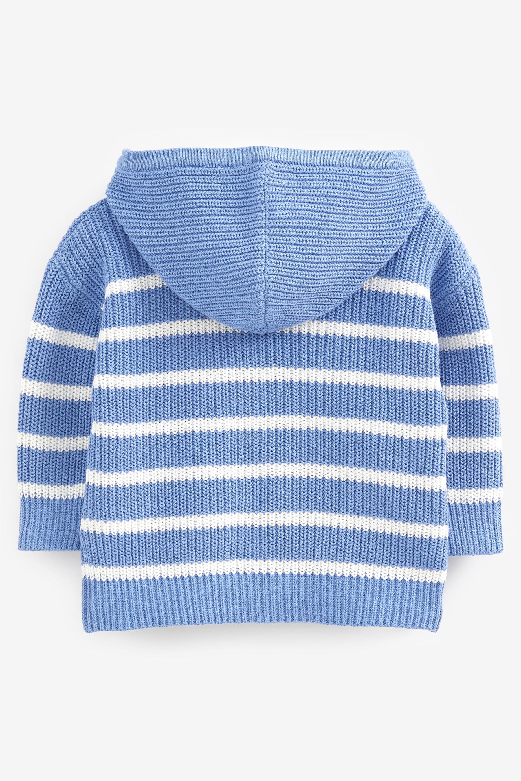 Blue Knitted Zip Through Hoodie (3mths-7yrs)