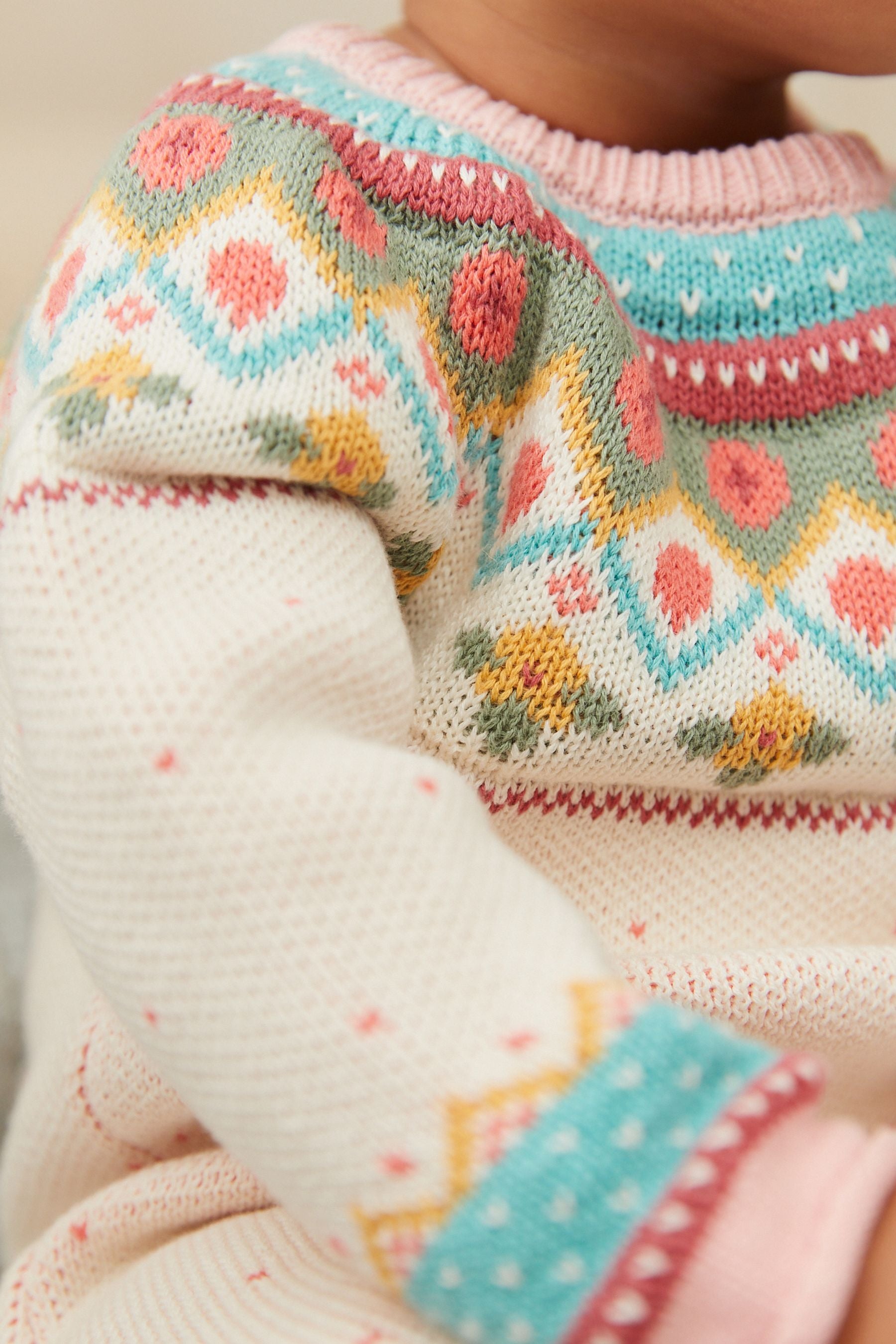 Bright Fairisle Baby Knitted Romper (0mths-2yrs)