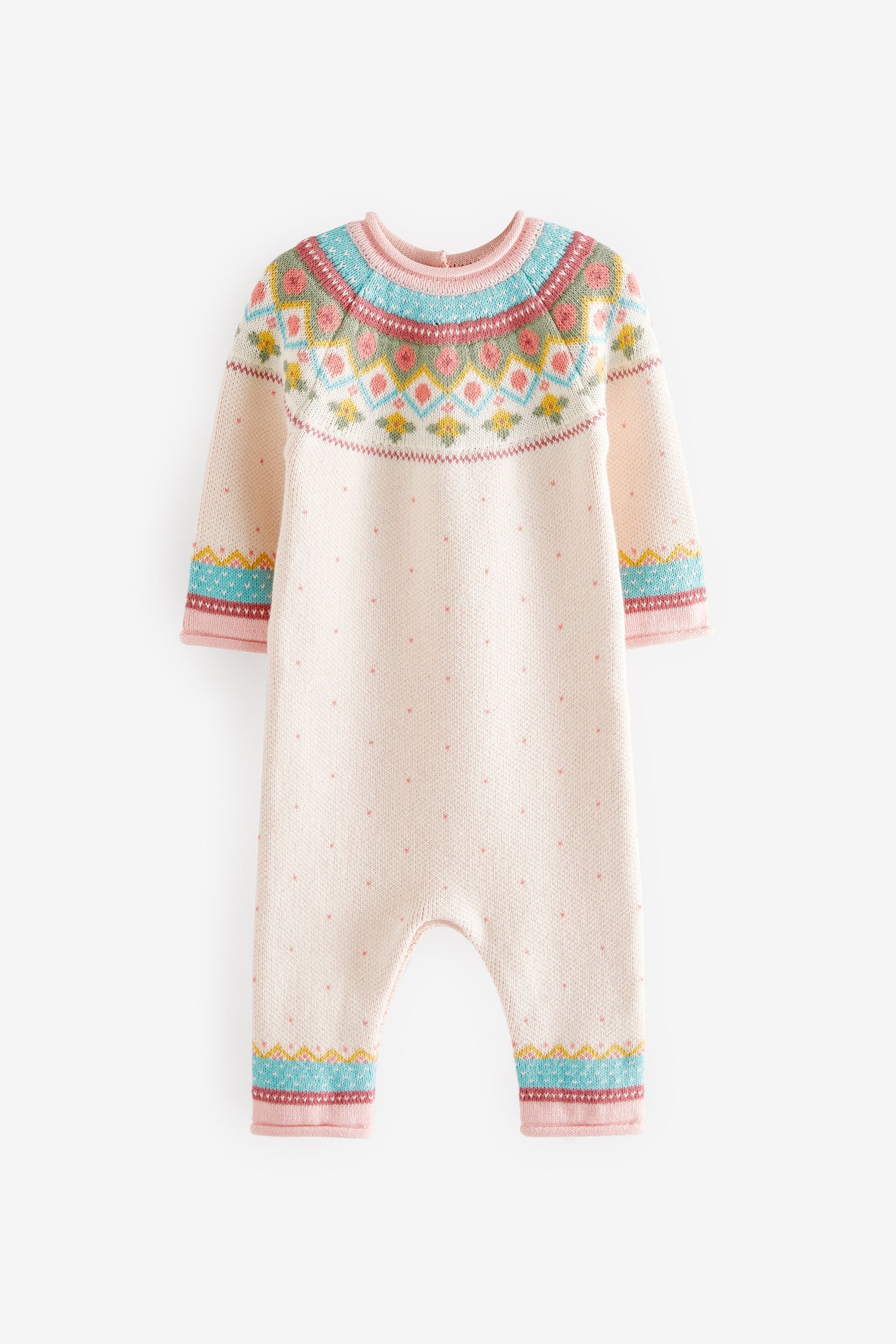 Bright Fairisle Baby Knitted Romper (0mths-2yrs)