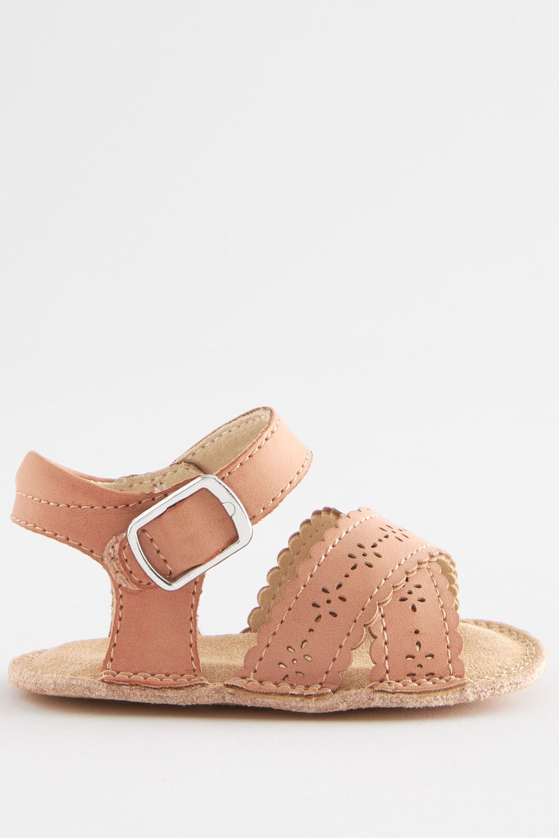 Tan Brown Scallop Baby Sandals (0-18mths)