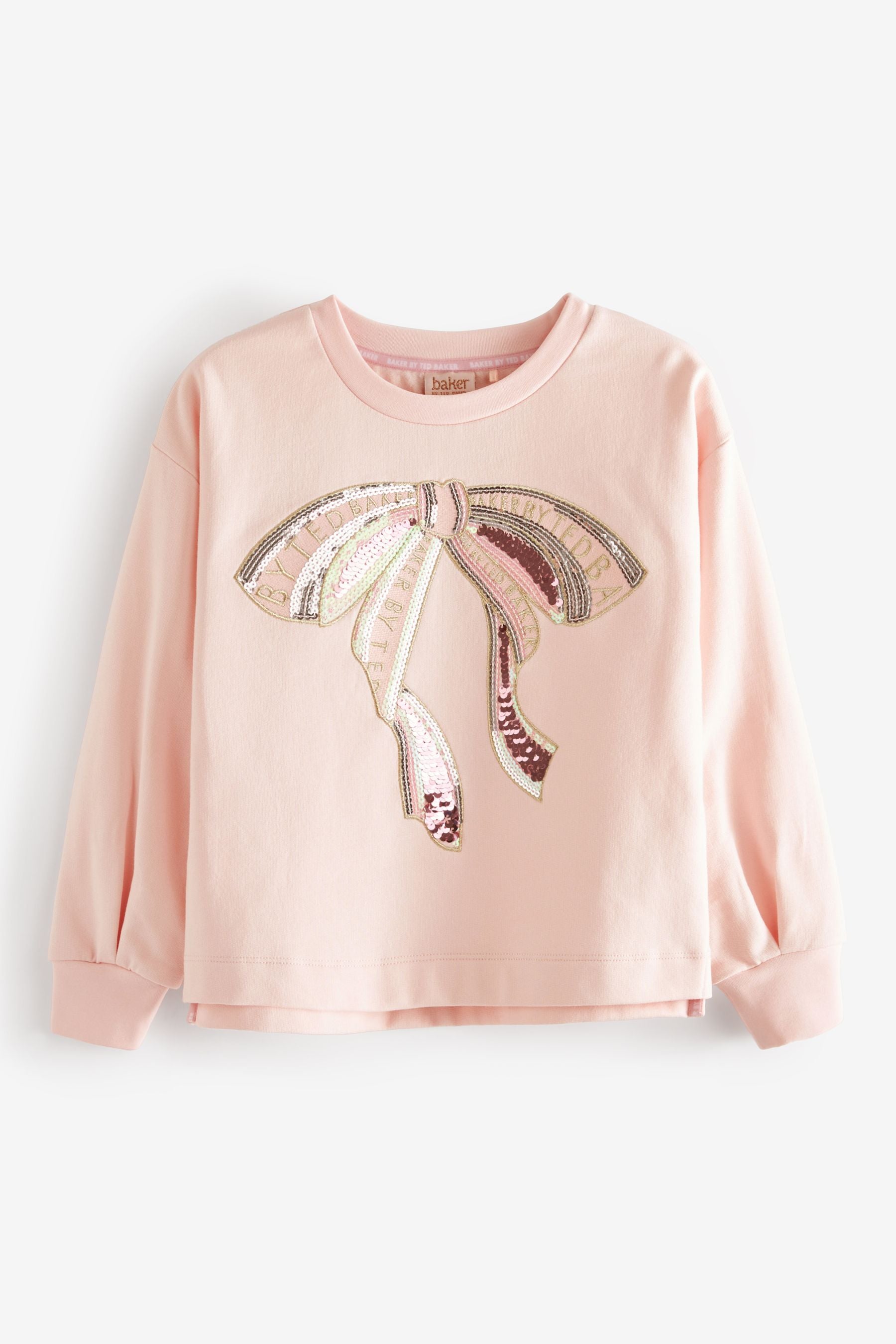 Baker by Ted Baker Pink Sequin Bow Sweater