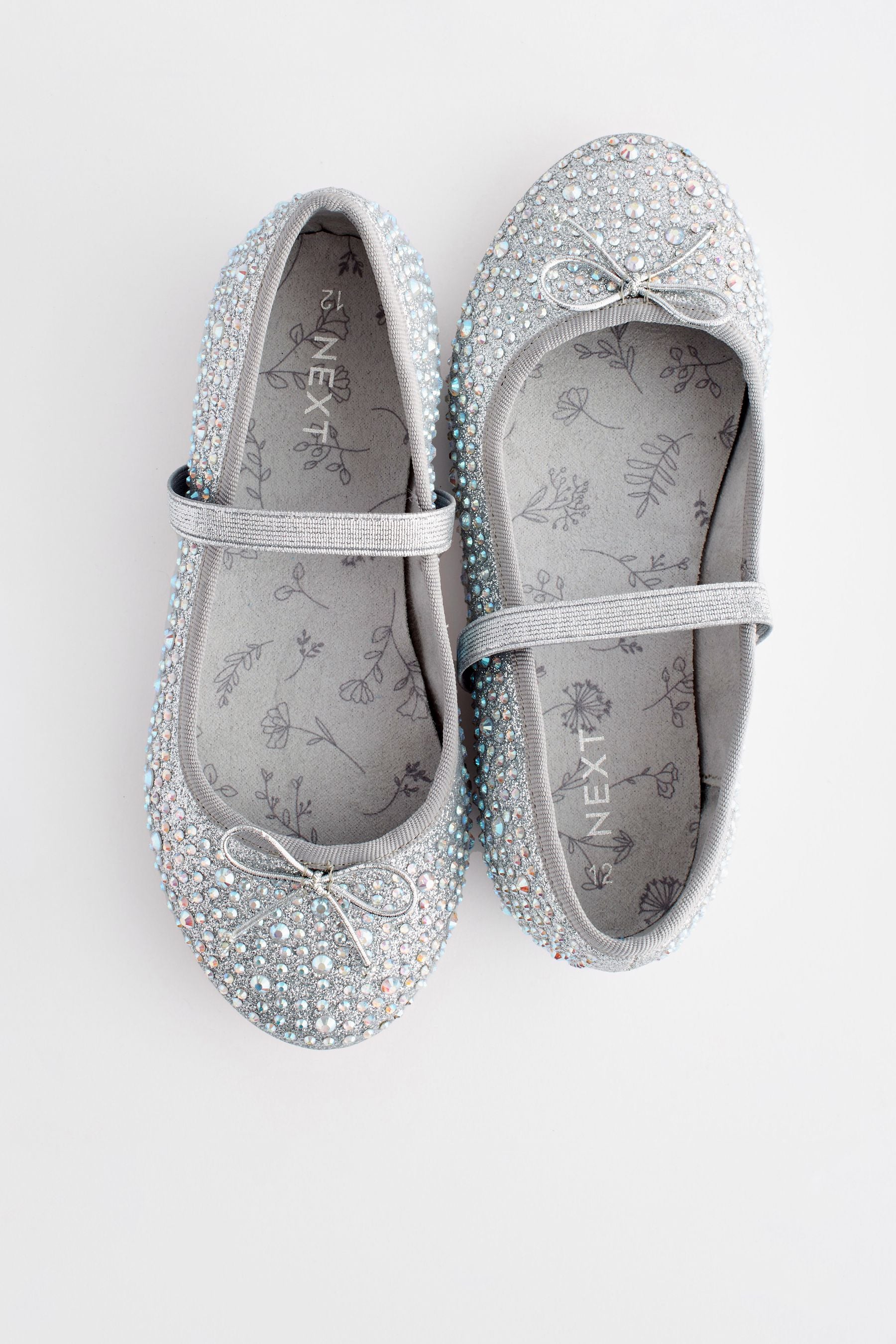 Silver Jewelled Mary Jane Occasion Shoes