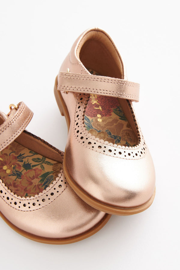 Rose Gold Brogue Mary Jane Shoes