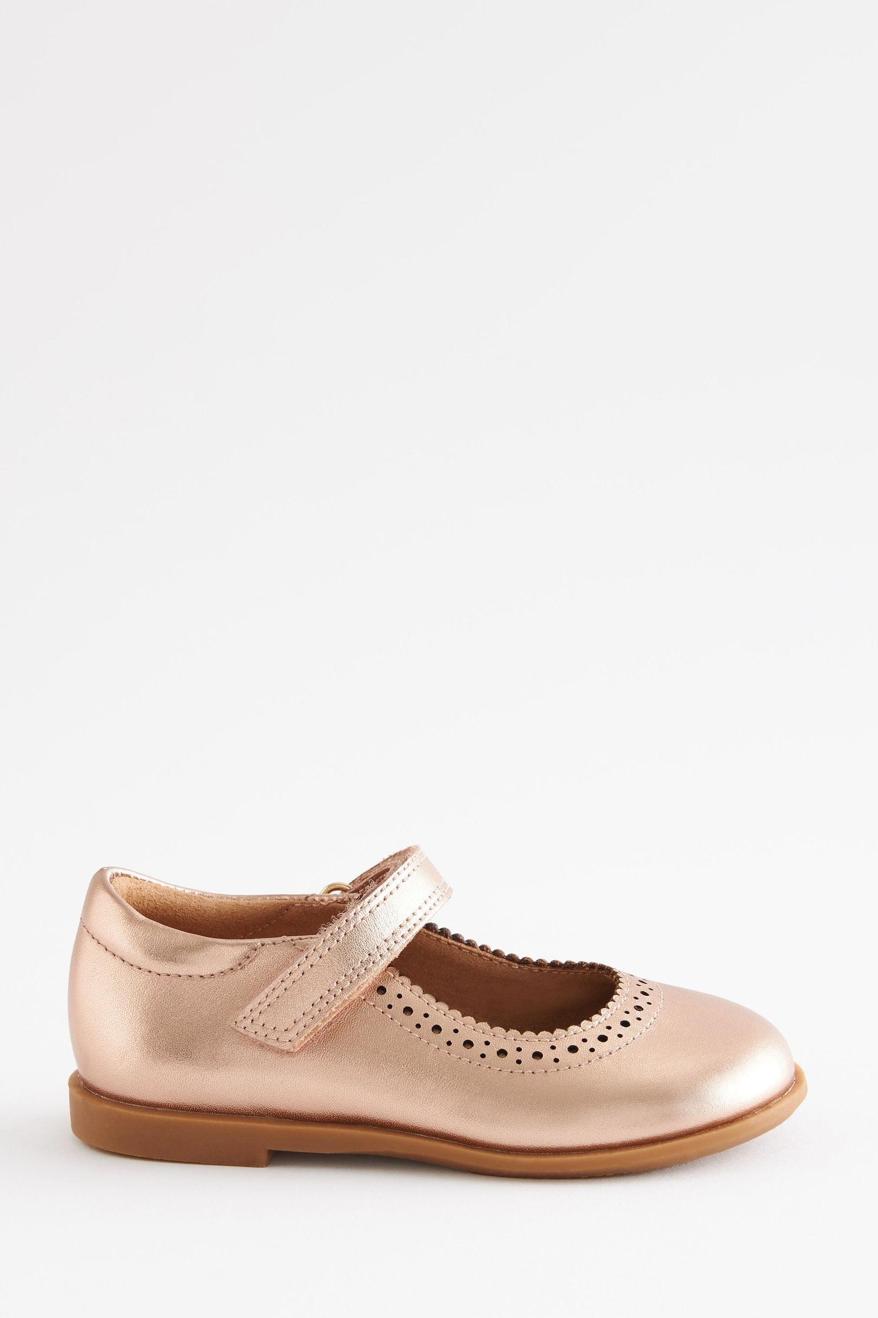 Rose Gold Brogue Mary Jane Shoes