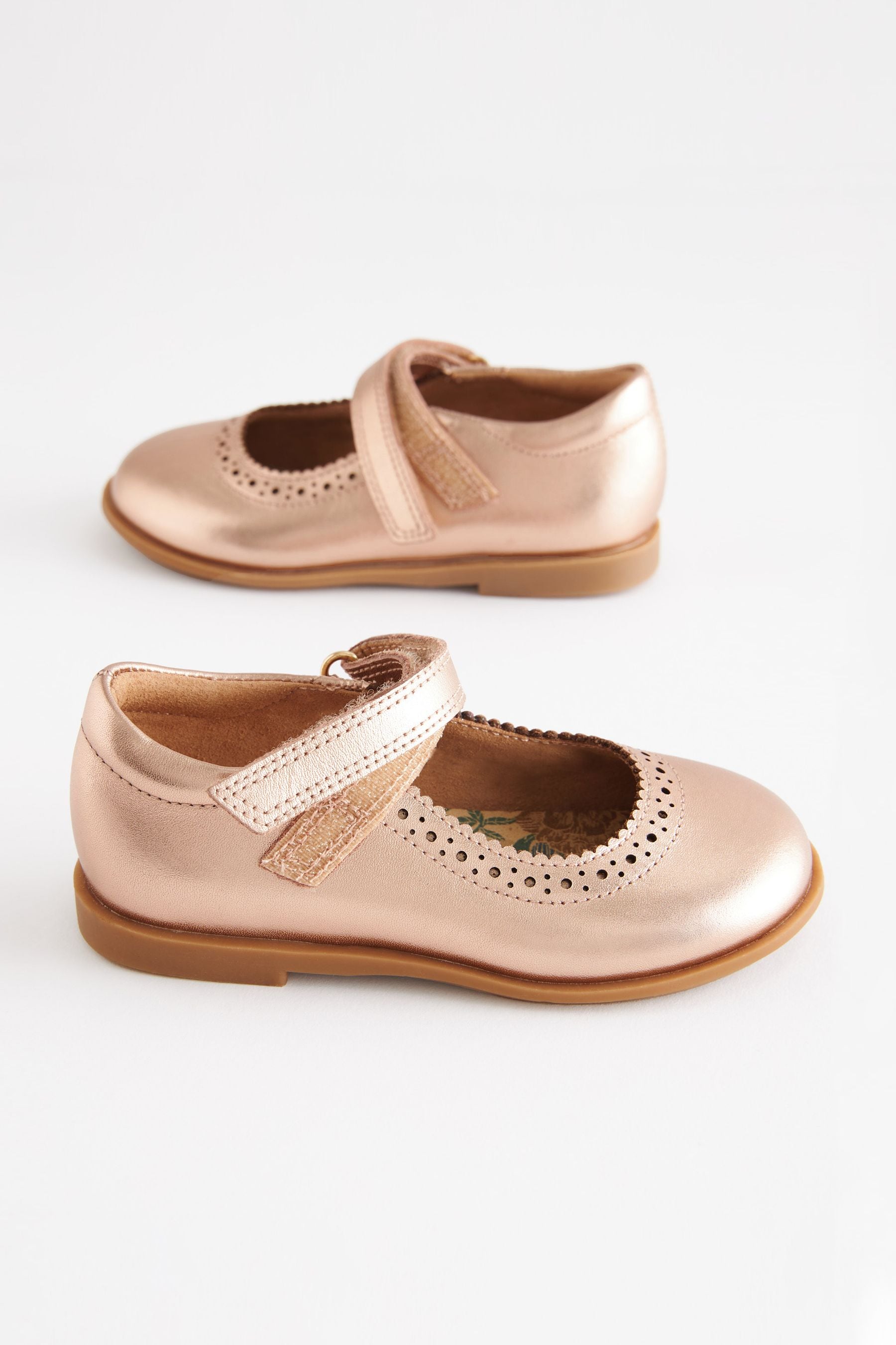 Rose Gold Brogue Mary Jane Shoes