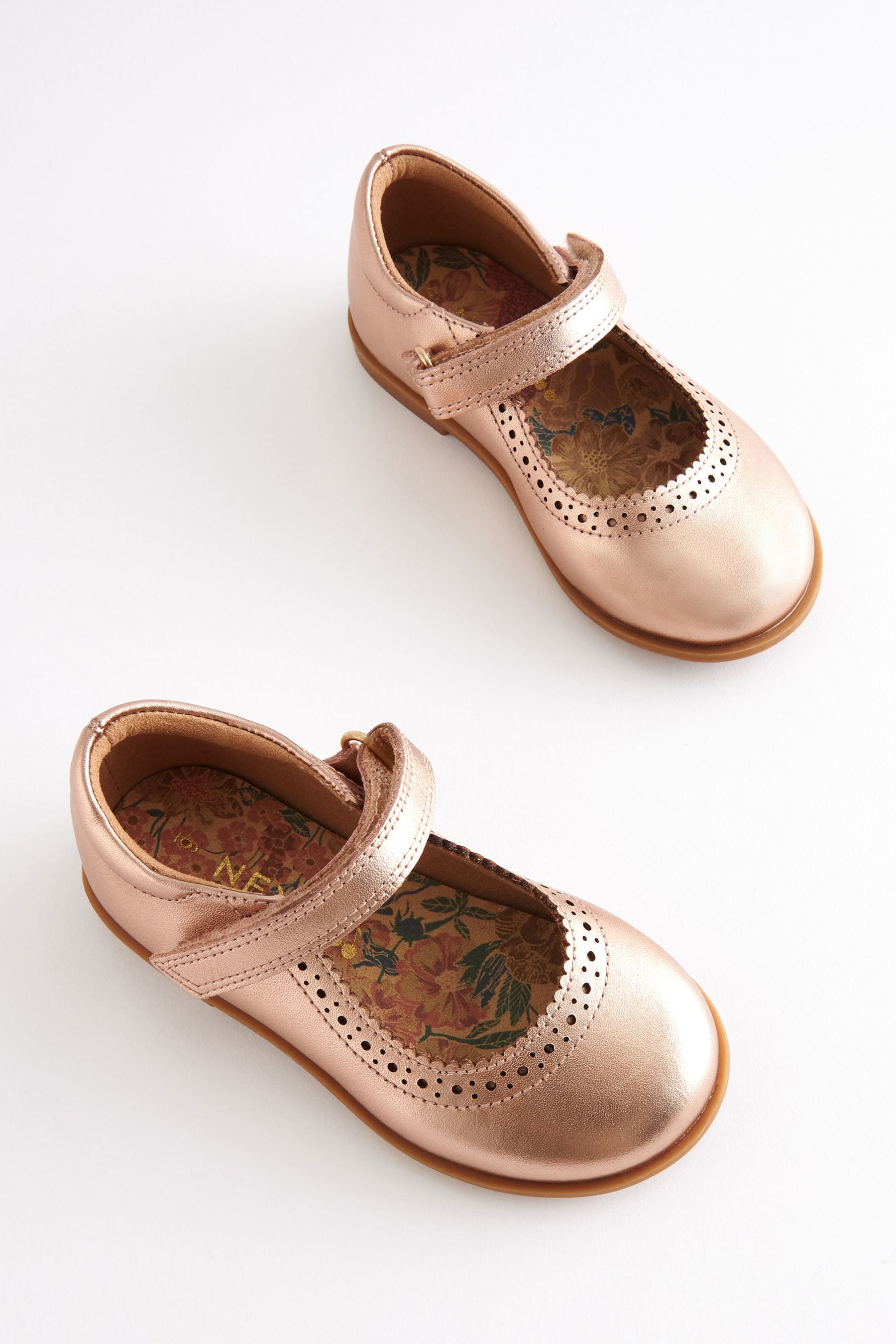 Rose Gold Brogue Mary Jane Shoes