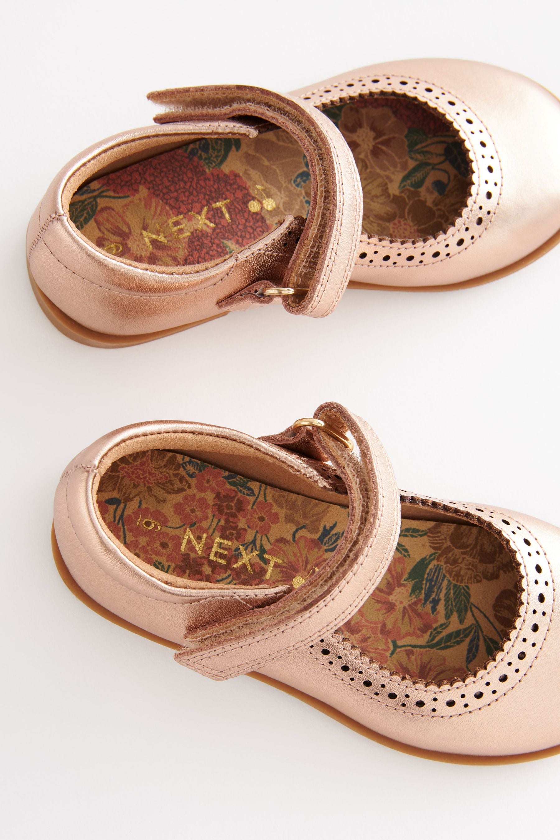 Rose Gold Brogue Mary Jane Shoes