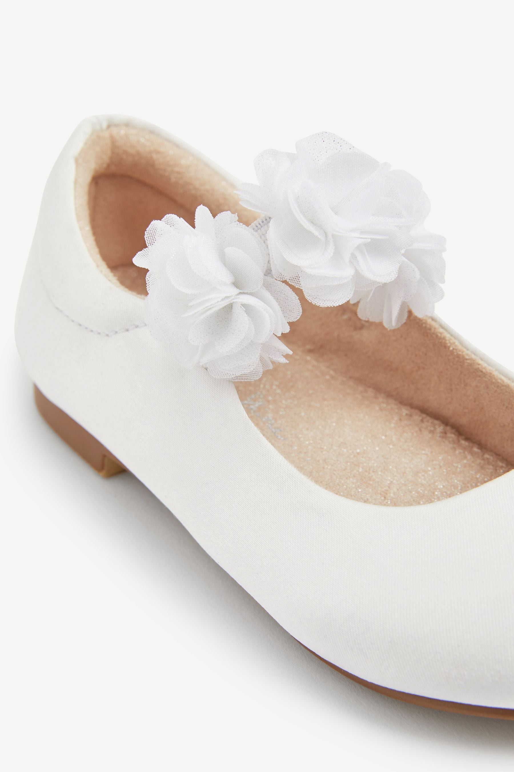 White Stain Resistant Satin Bridesmaid Collection Corsage Mary Jane Occasion Shoes