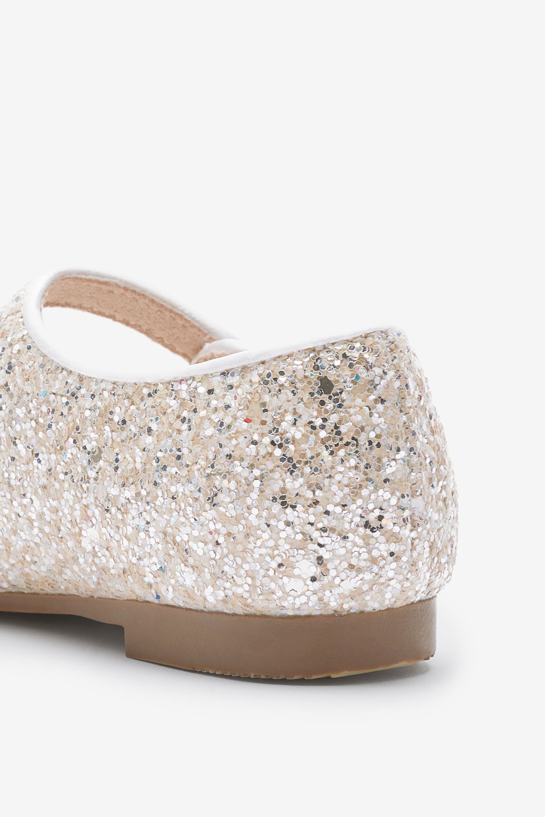 White Glitter Mary Jane Shoes