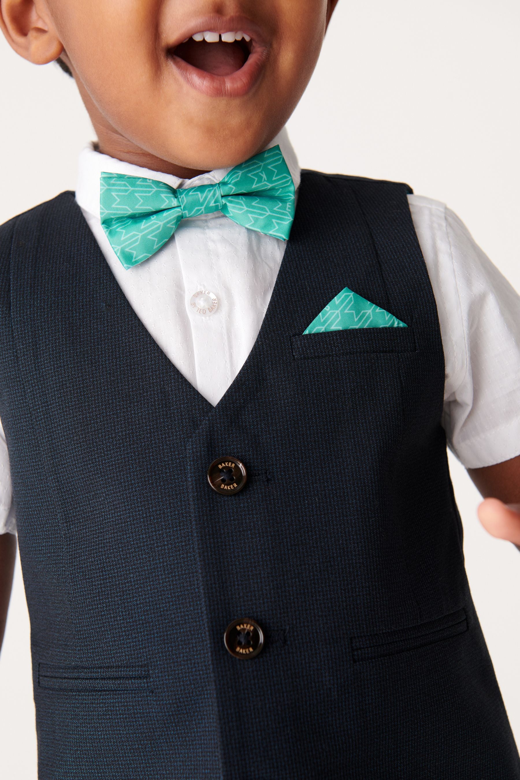 Navy Blue Baker by Ted Baker Shirt Waistcoat and Short Set