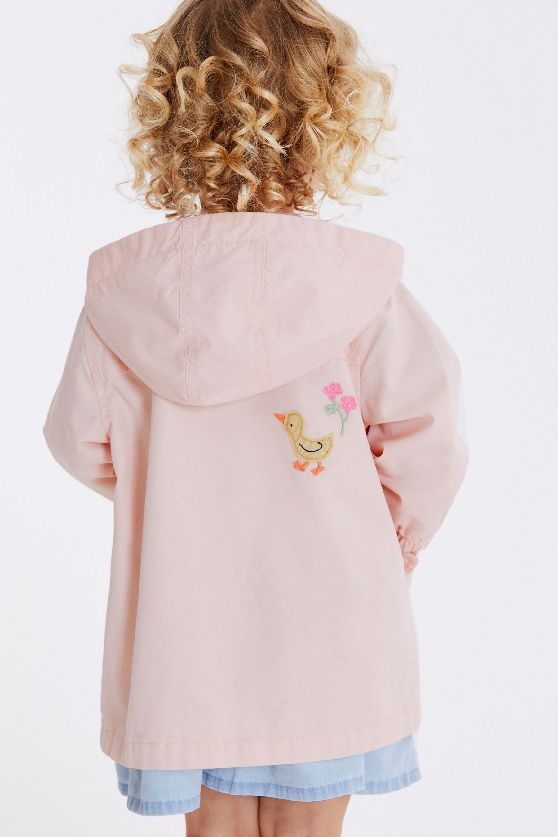 Pink Cotton Embroidered Mac (3mths-7yrs)