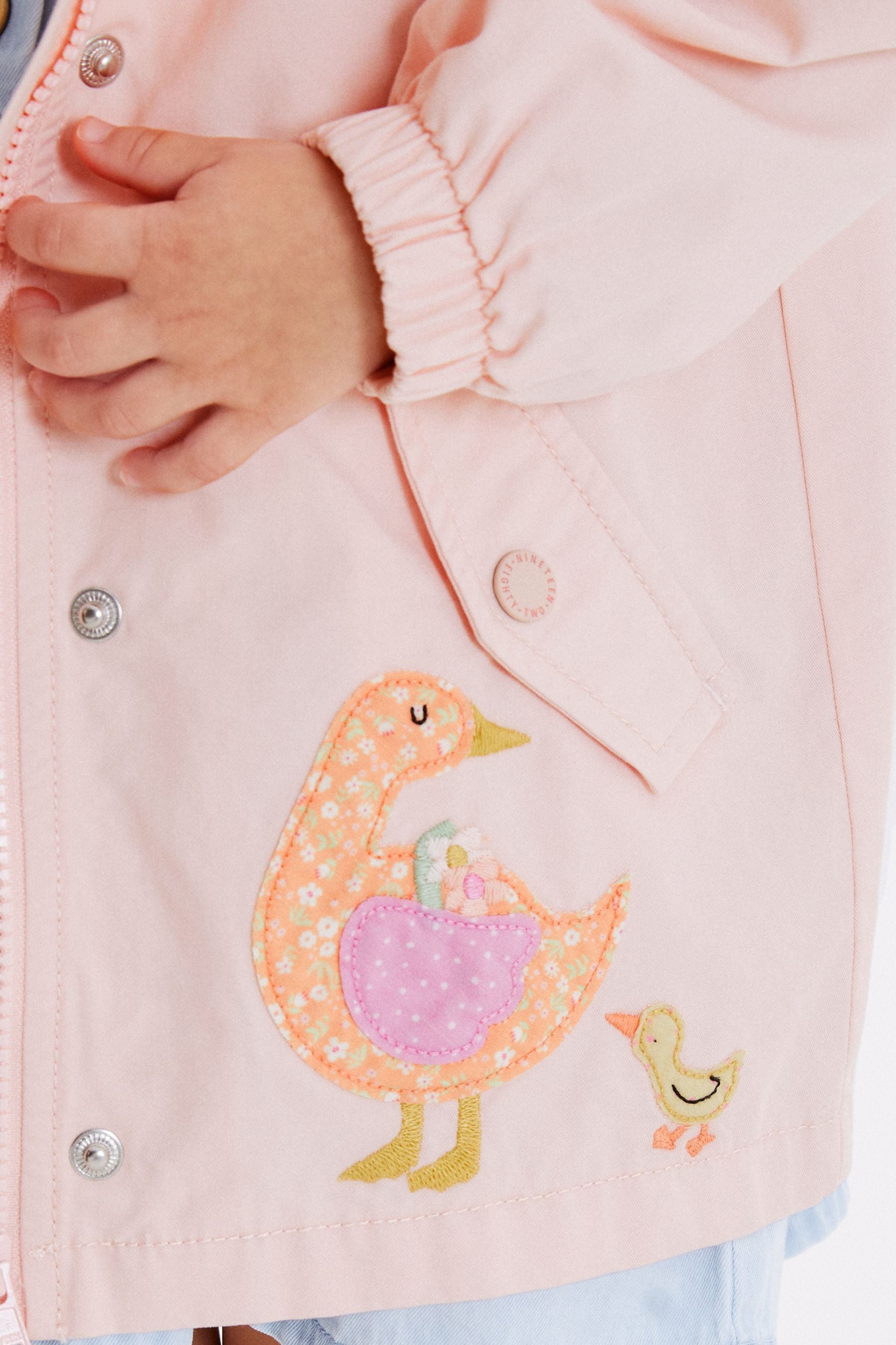 Pink Cotton Embroidered Mac (3mths-7yrs)