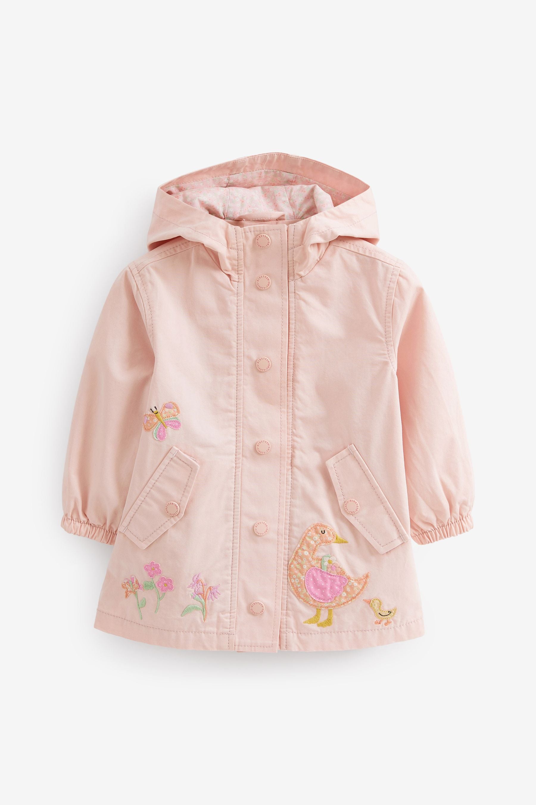 Pink Cotton Embroidered Mac (3mths-7yrs)