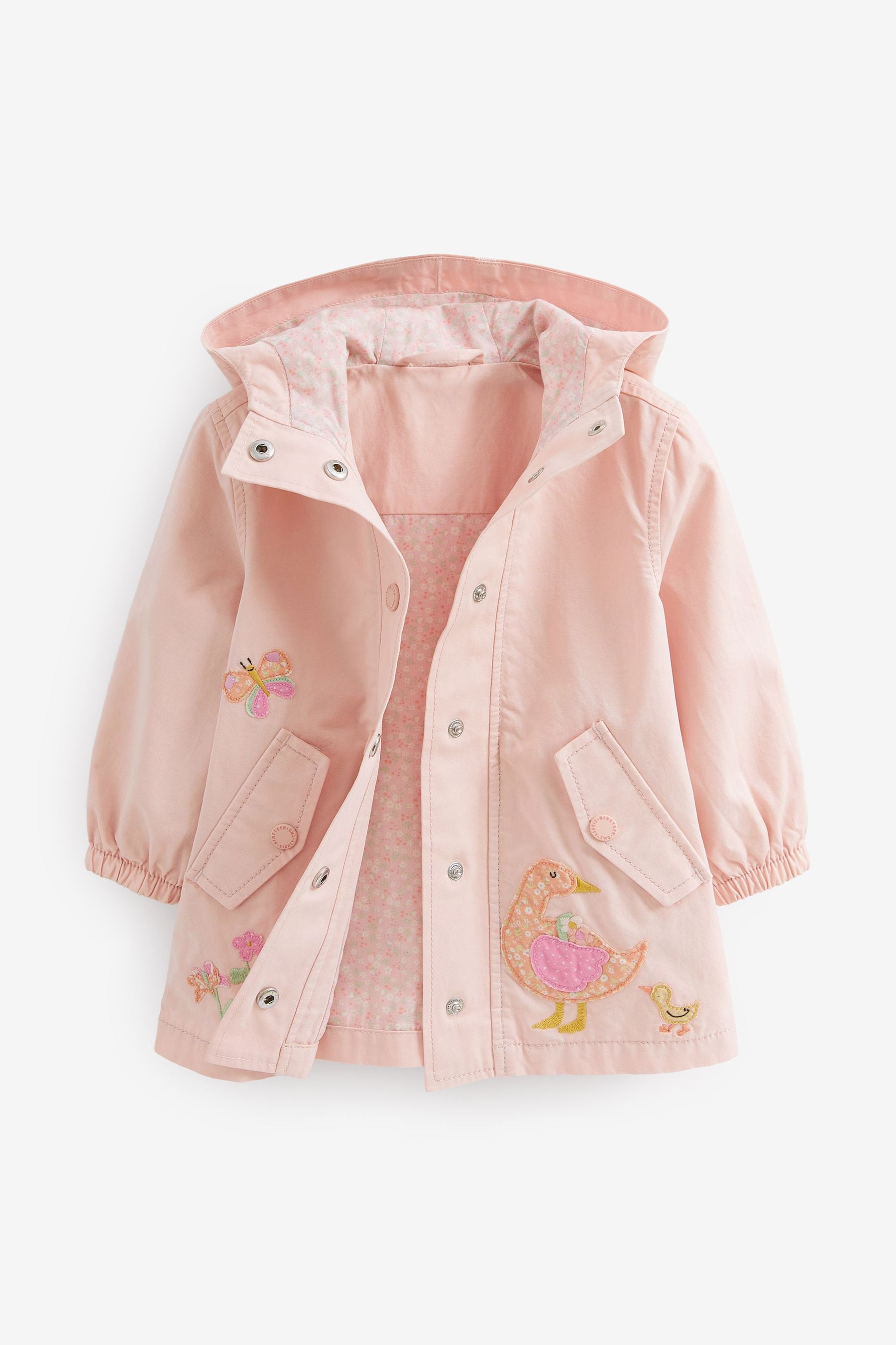 Pink Cotton Embroidered Mac (3mths-7yrs)