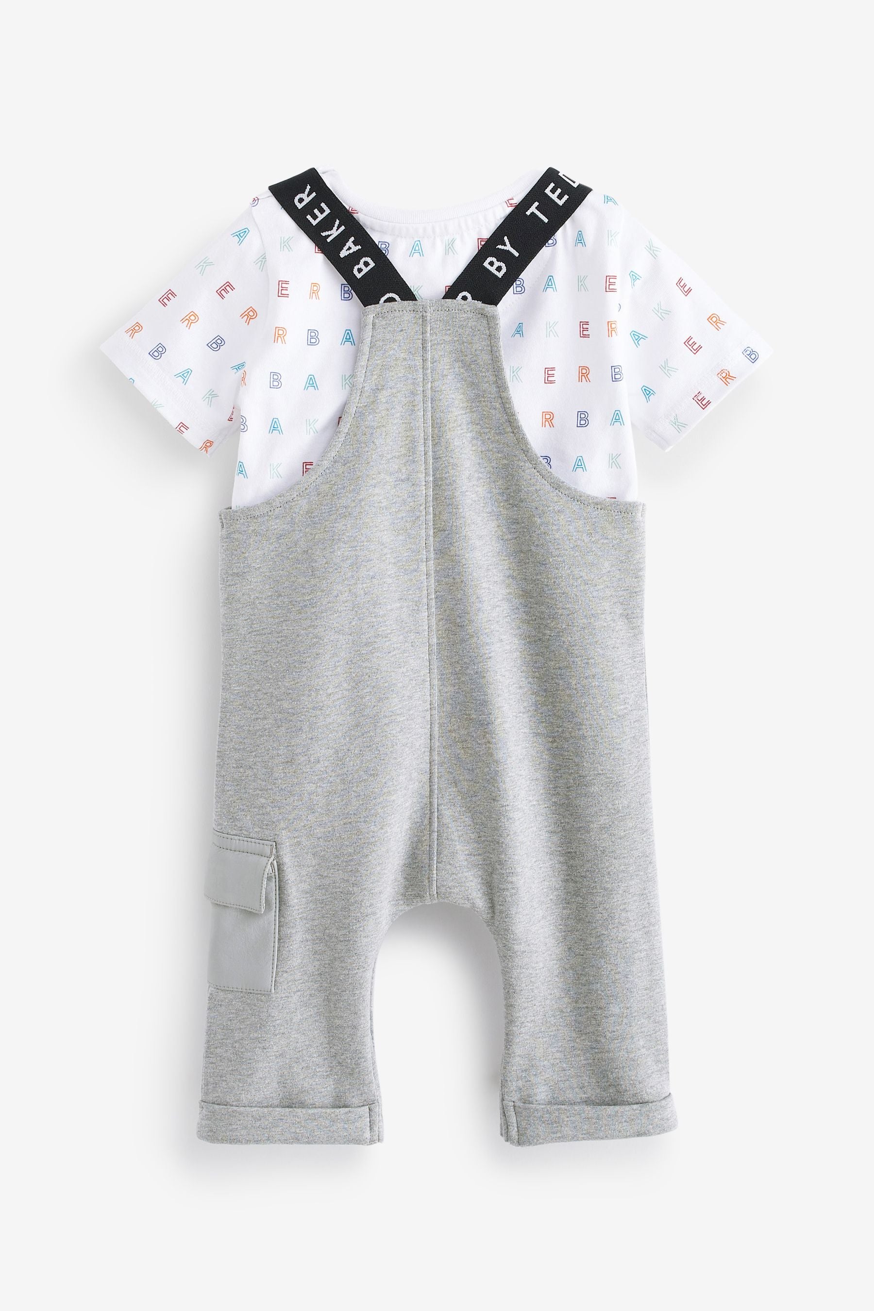 Grey Baker by Ted Baker T-Shirt and Dungaree Set