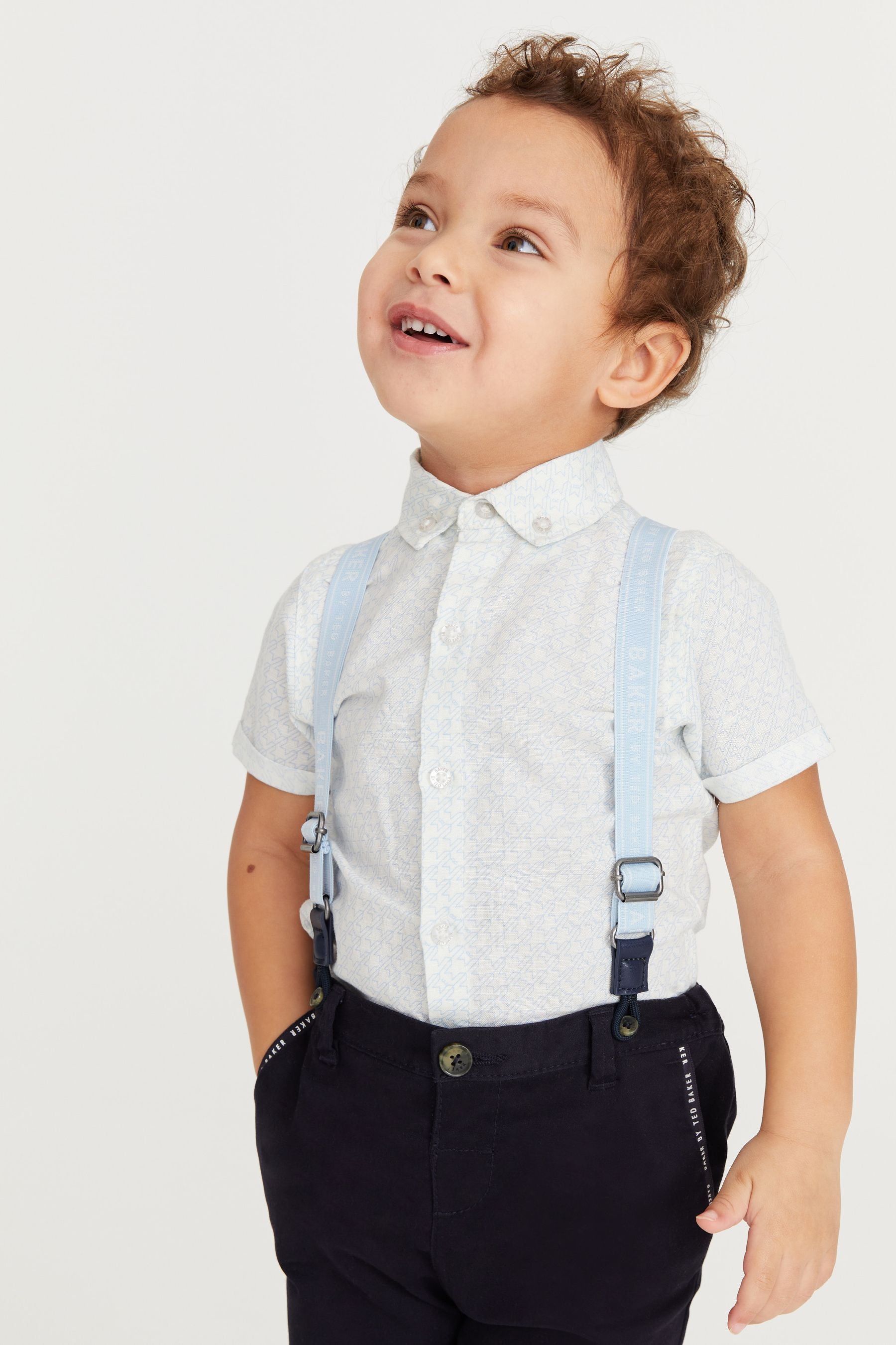 Navy Blue Baker by Ted Baker Shirt, Chino and Braces Set