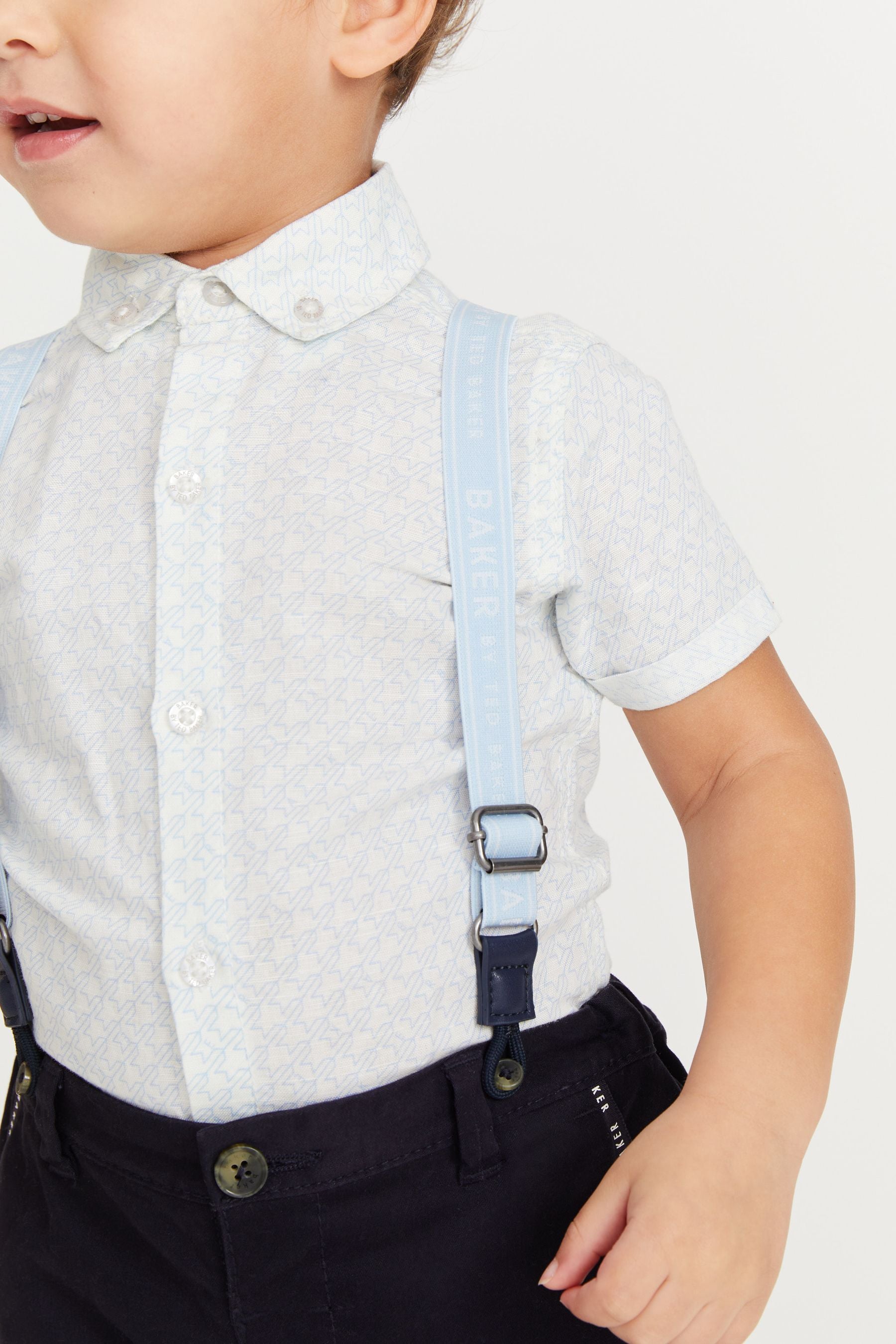 Navy Blue Baker by Ted Baker Shirt, Chino and Braces Set