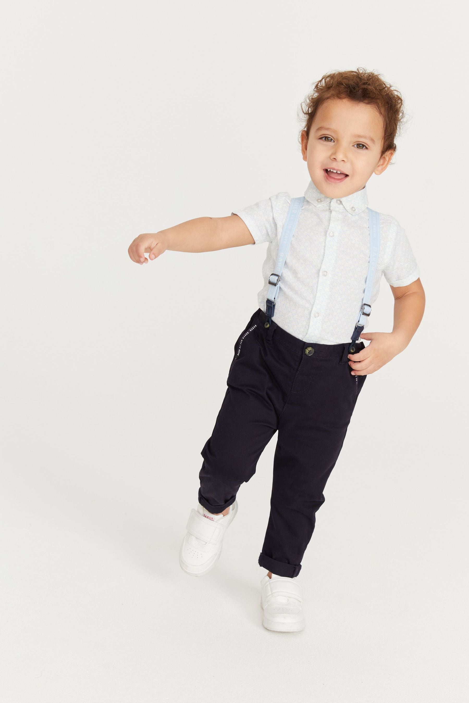 Navy Blue Baker by Ted Baker Shirt, Chino and Braces Set