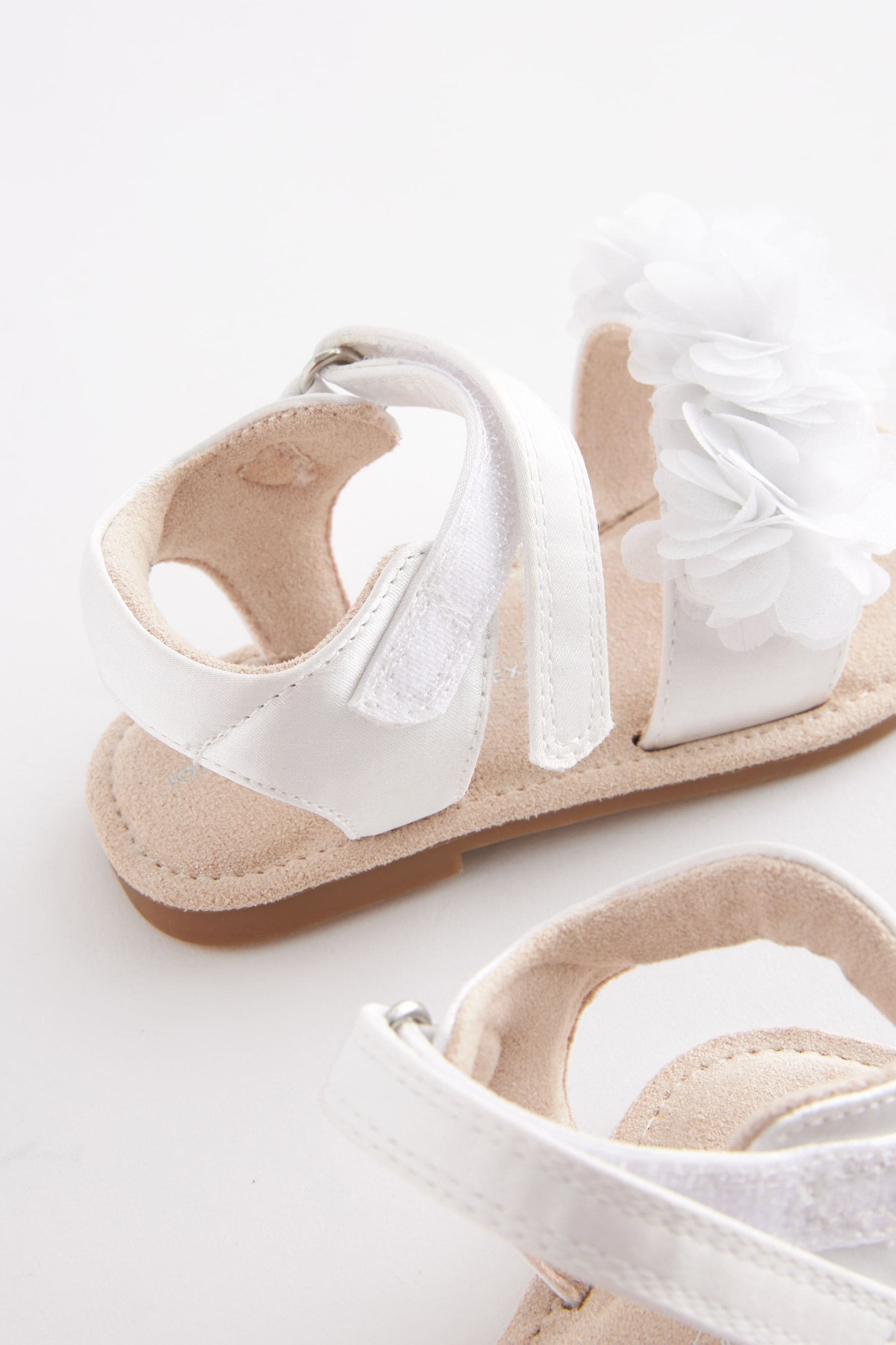 White Bridesmaid Collection Corsage Sandals