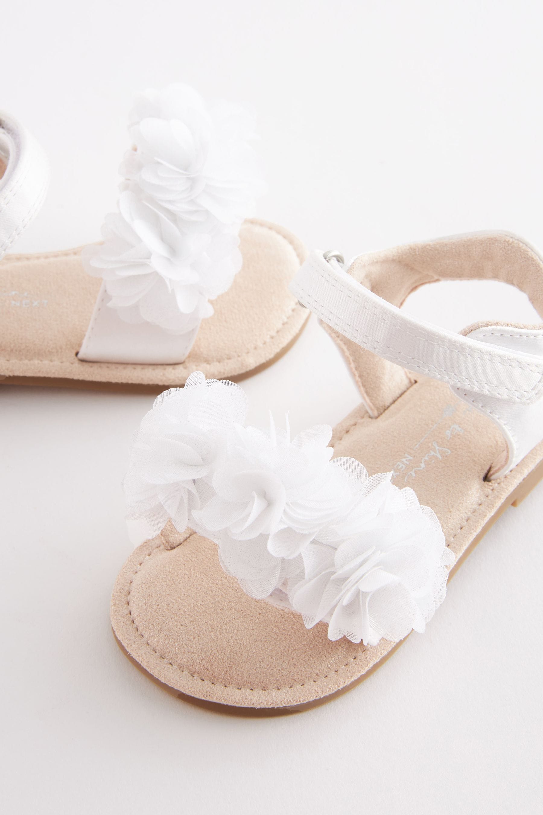 White Bridesmaid Collection Corsage Sandals