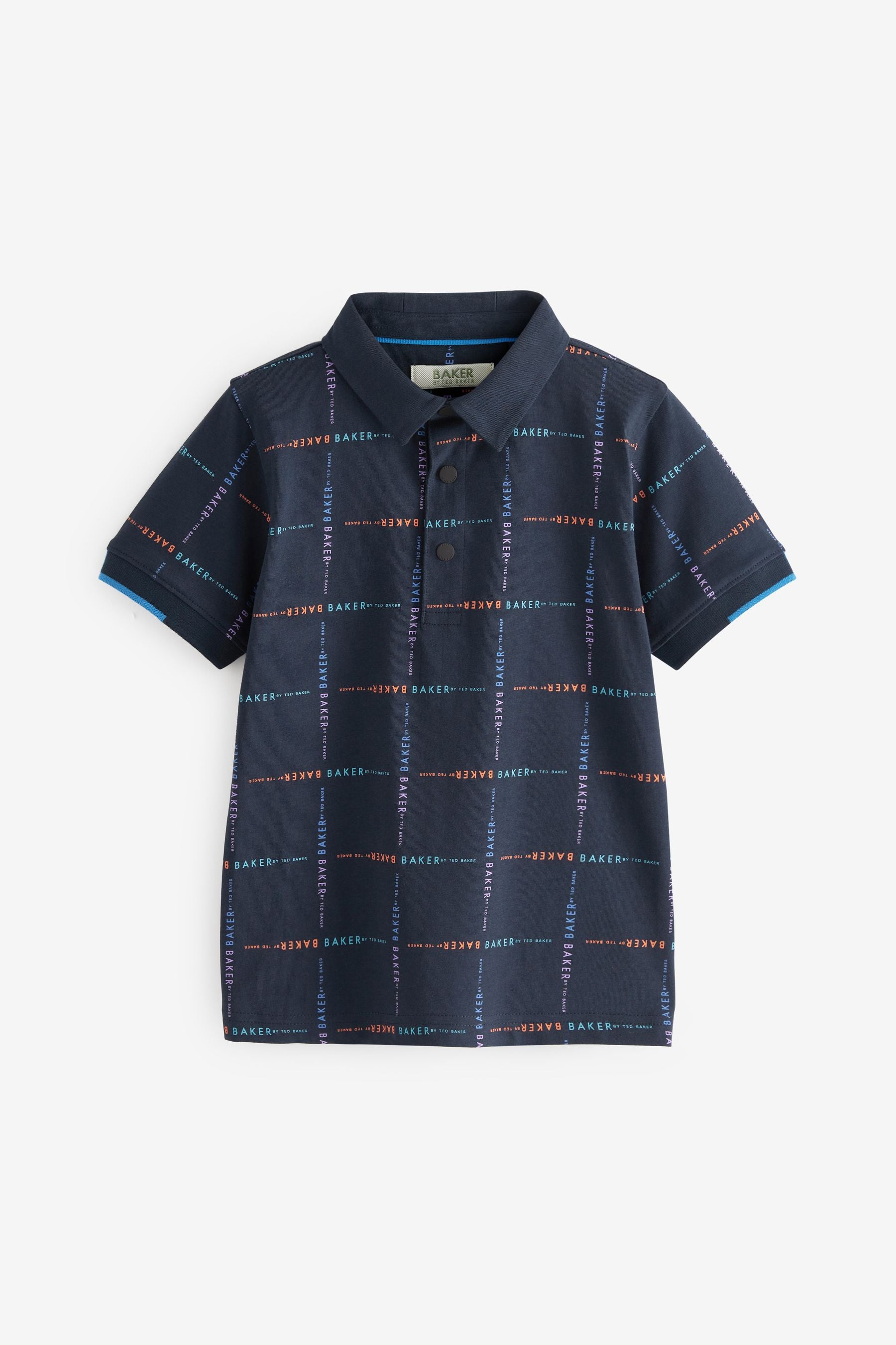 Navy Baker by Ted Baker Grid Polo Shirt