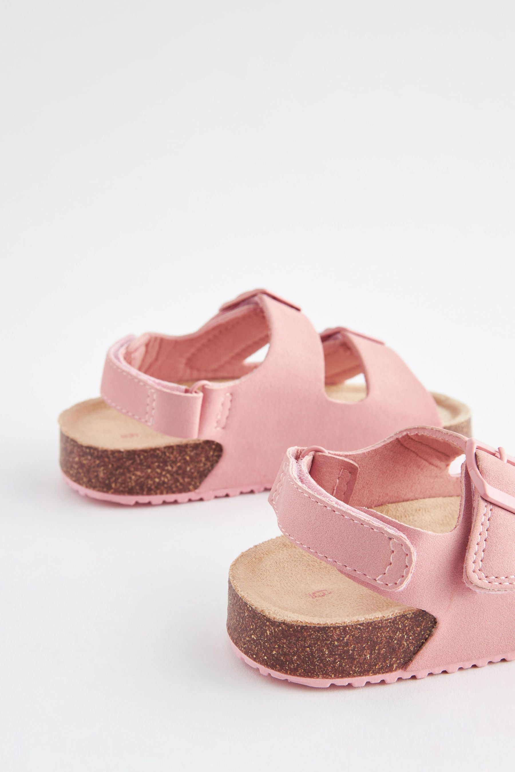 Pink Double Buckle Corkbed Sandals