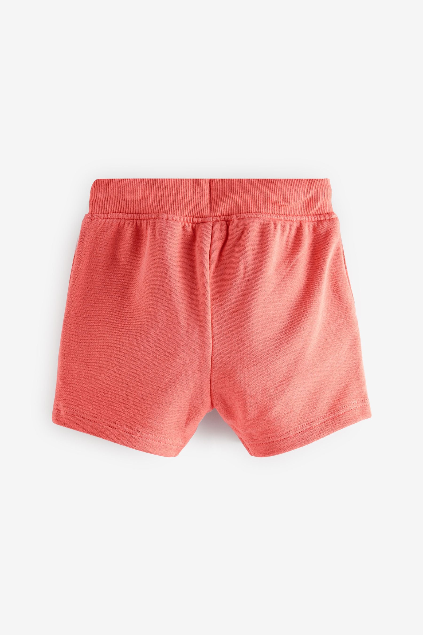 Coral Red Plain Sweat T-Shirt And Shorts Set (3mths-7yrs)