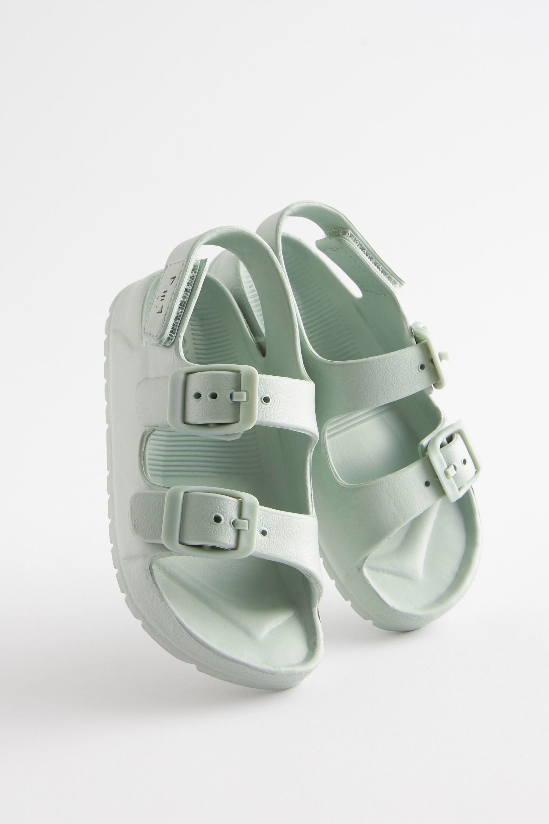 Sage Green Double Buckle Sandals