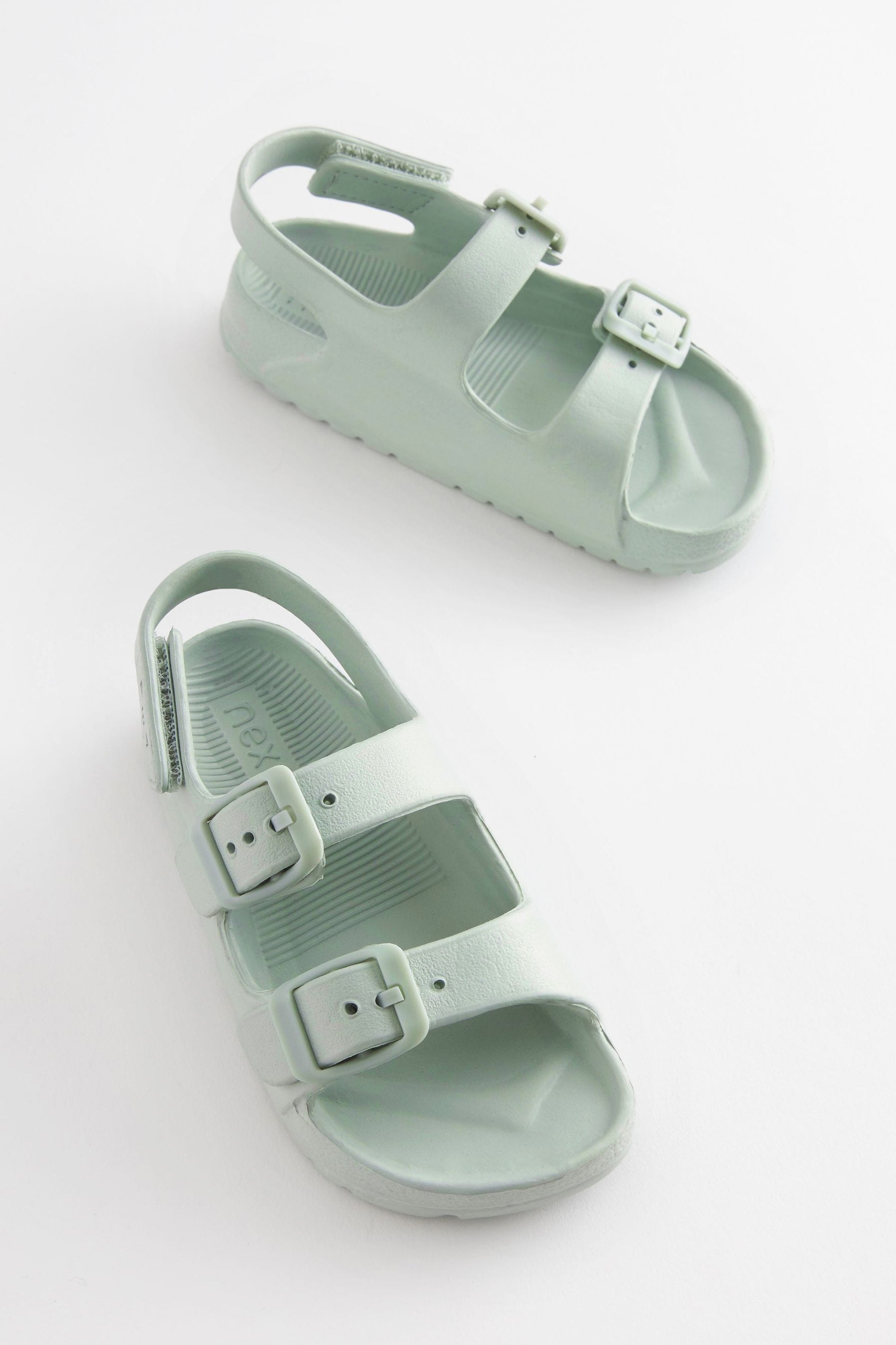 Sage Green Double Buckle Sandals