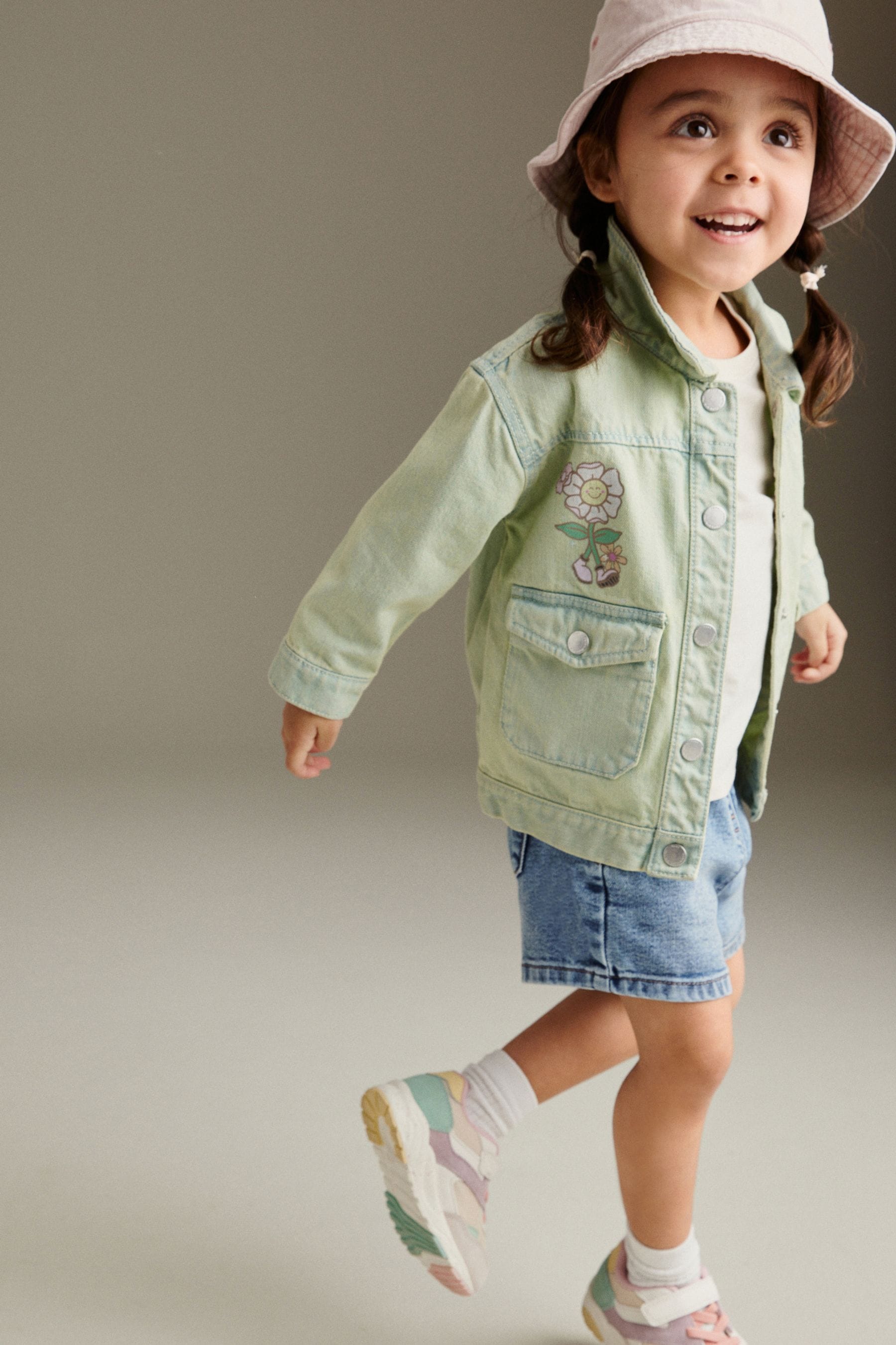 Green Overdye Printed Denim Jacket (3mths-7yrs)