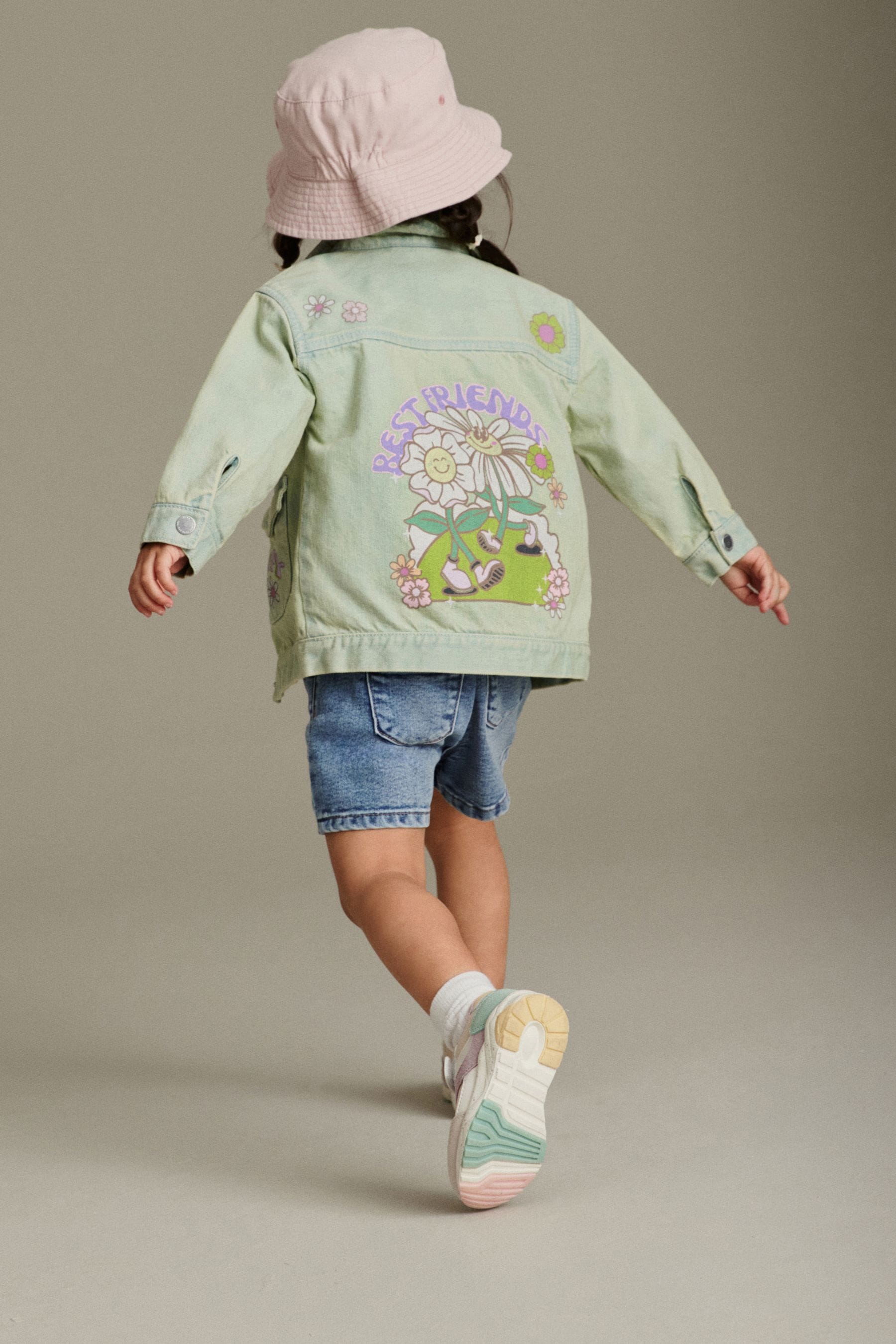 Green Overdye Printed Denim Jacket (3mths-7yrs)