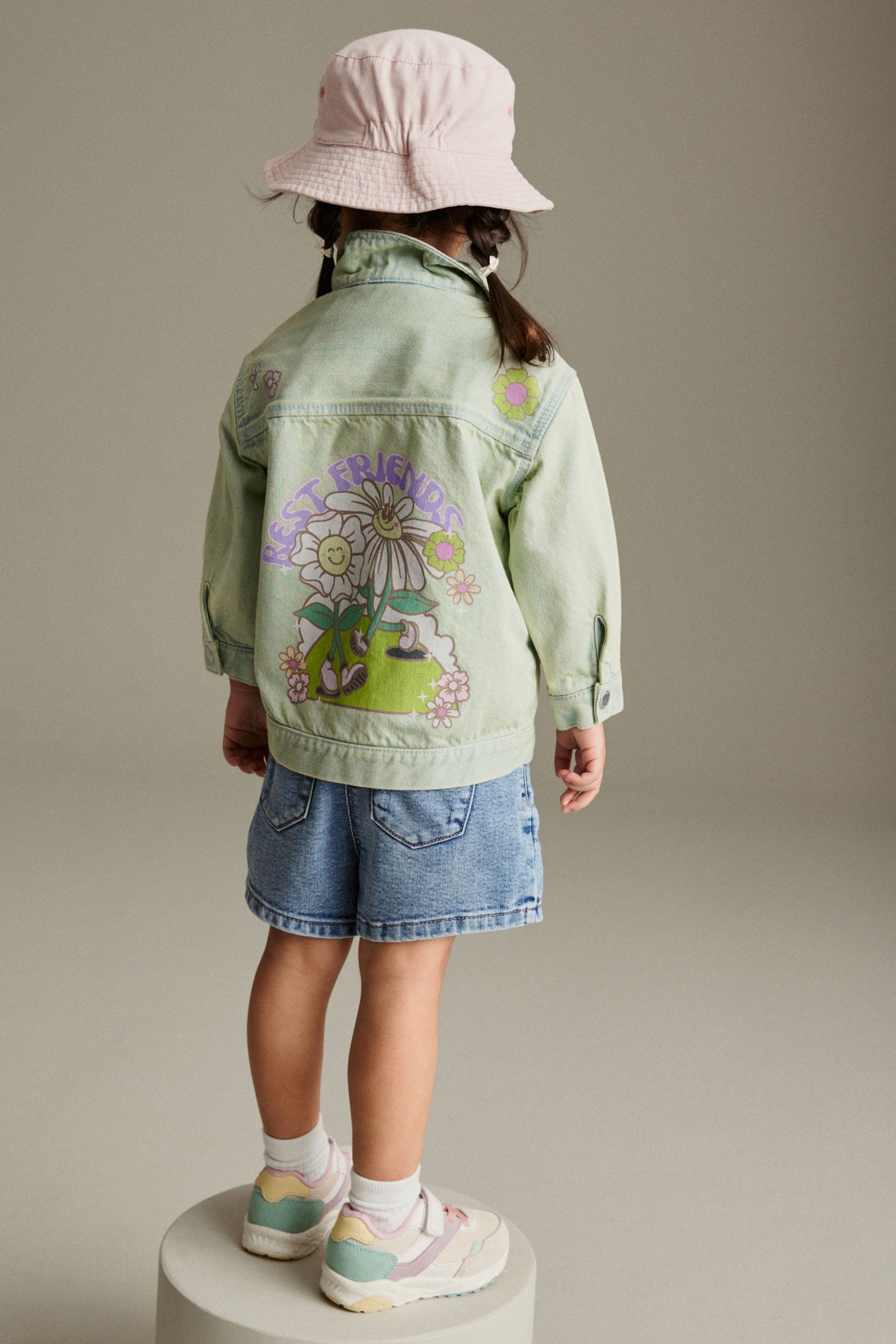 Green Overdye Printed Denim Jacket (3mths-7yrs)