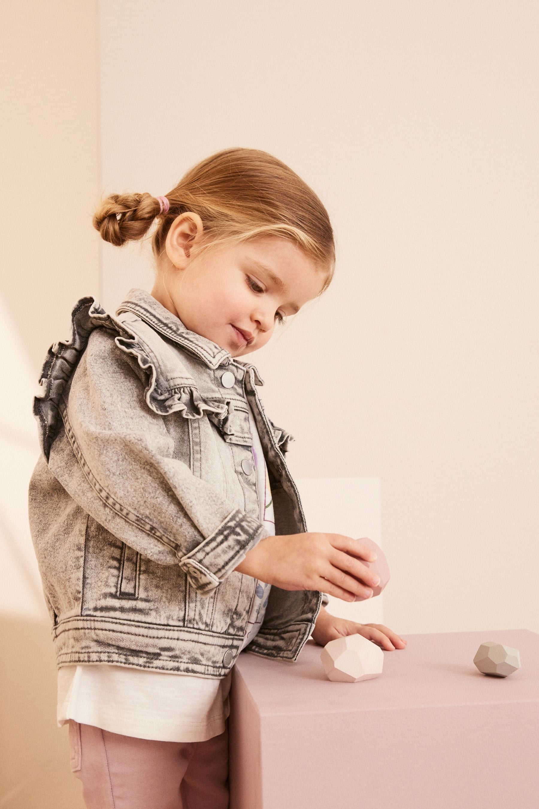 Grey Denim Frill Jacket (3mths-7yrs)