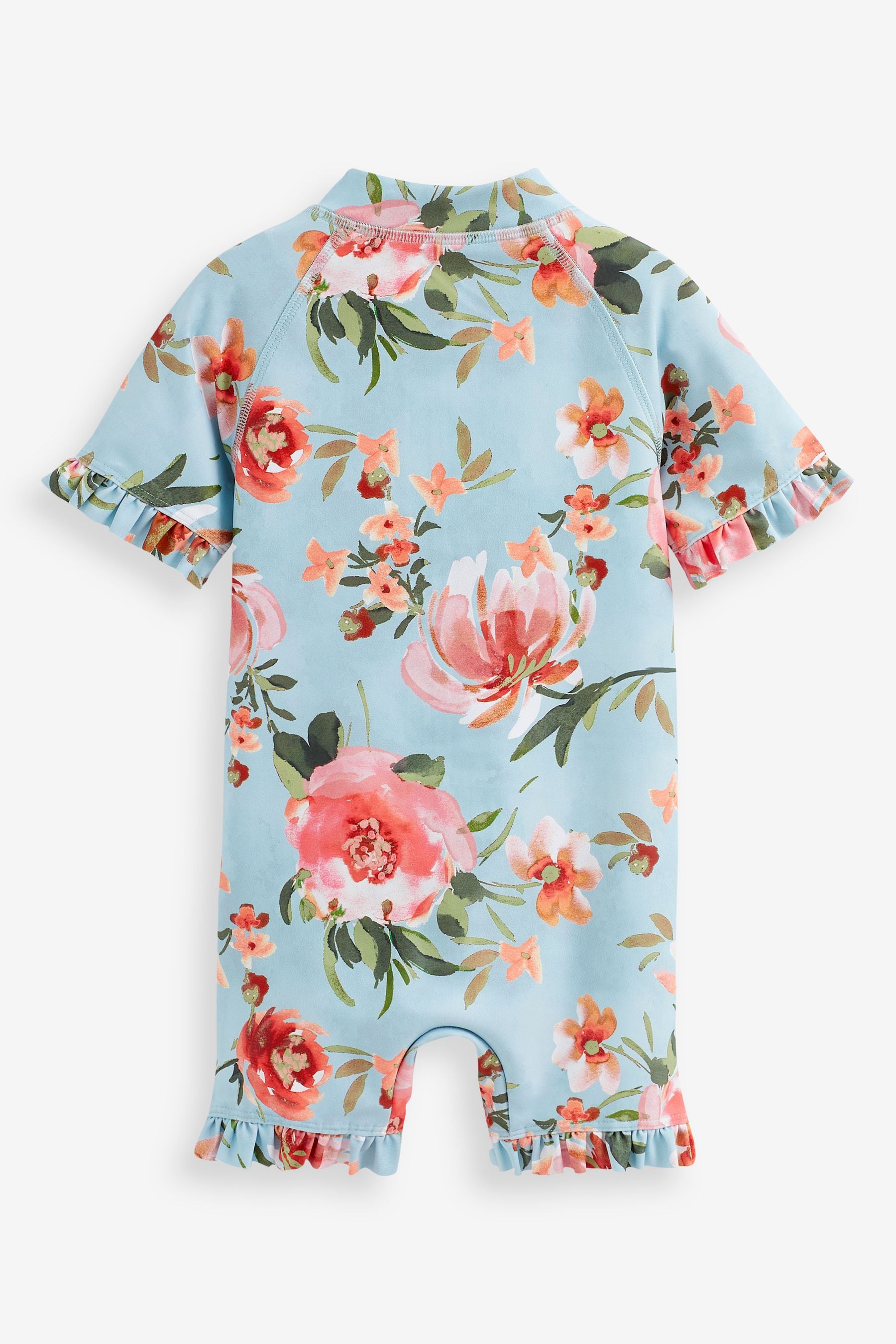 Blue Floral Sunsafe Swimsuit (3mths-7yrs)