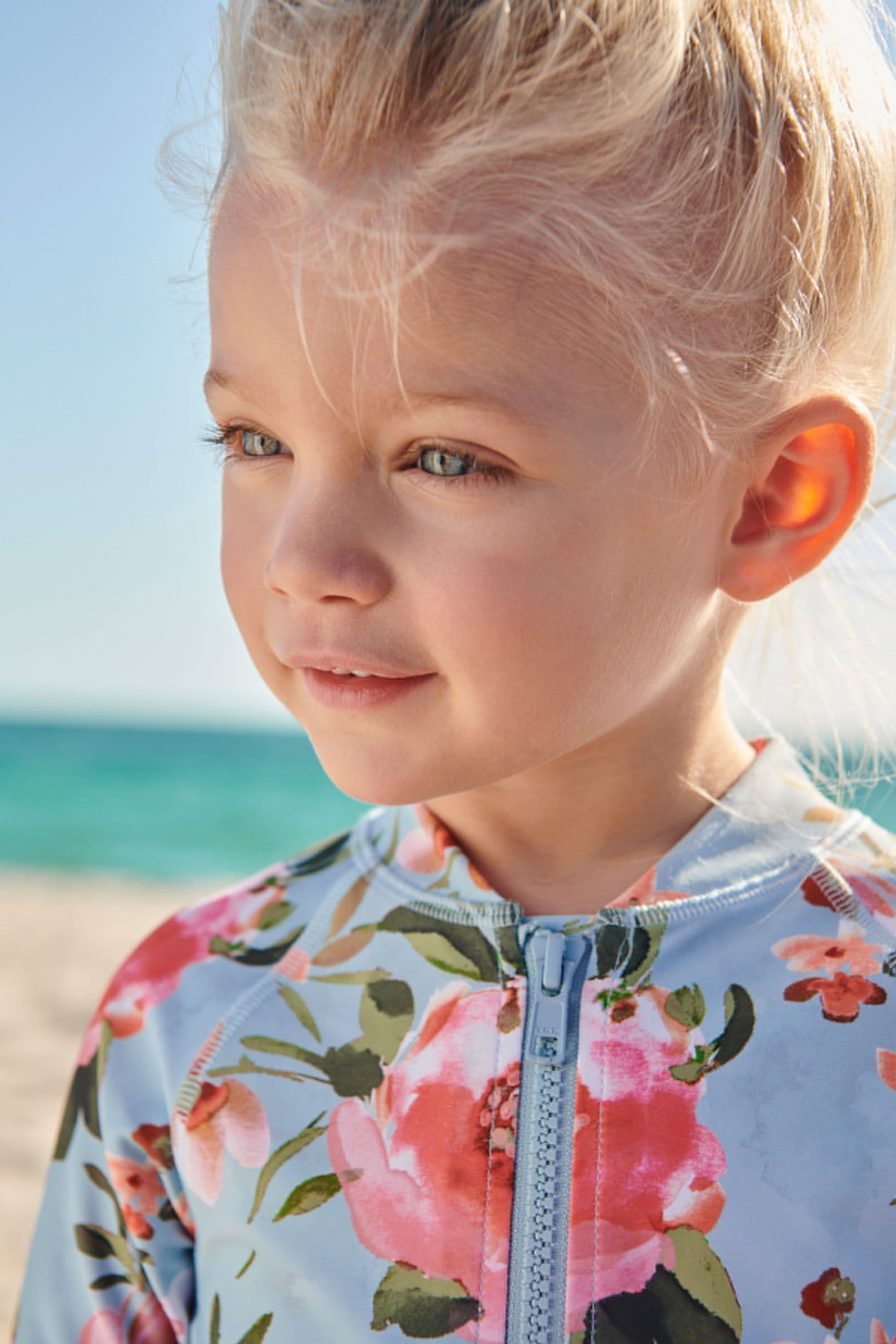 Pale Blue Long Sleeve, Longer Leg Sunsafe Swimsuit (3mths-7yrs)