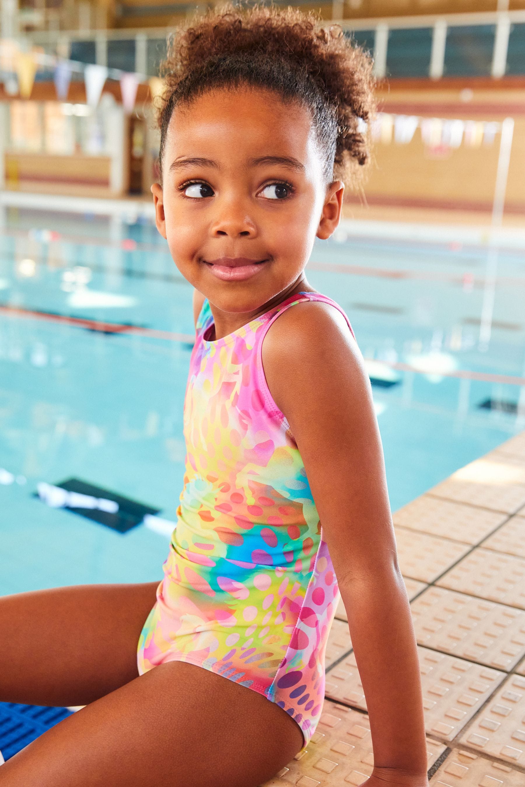 Multi Bright Unicorn Sports Swimsuit (3-16yrs)